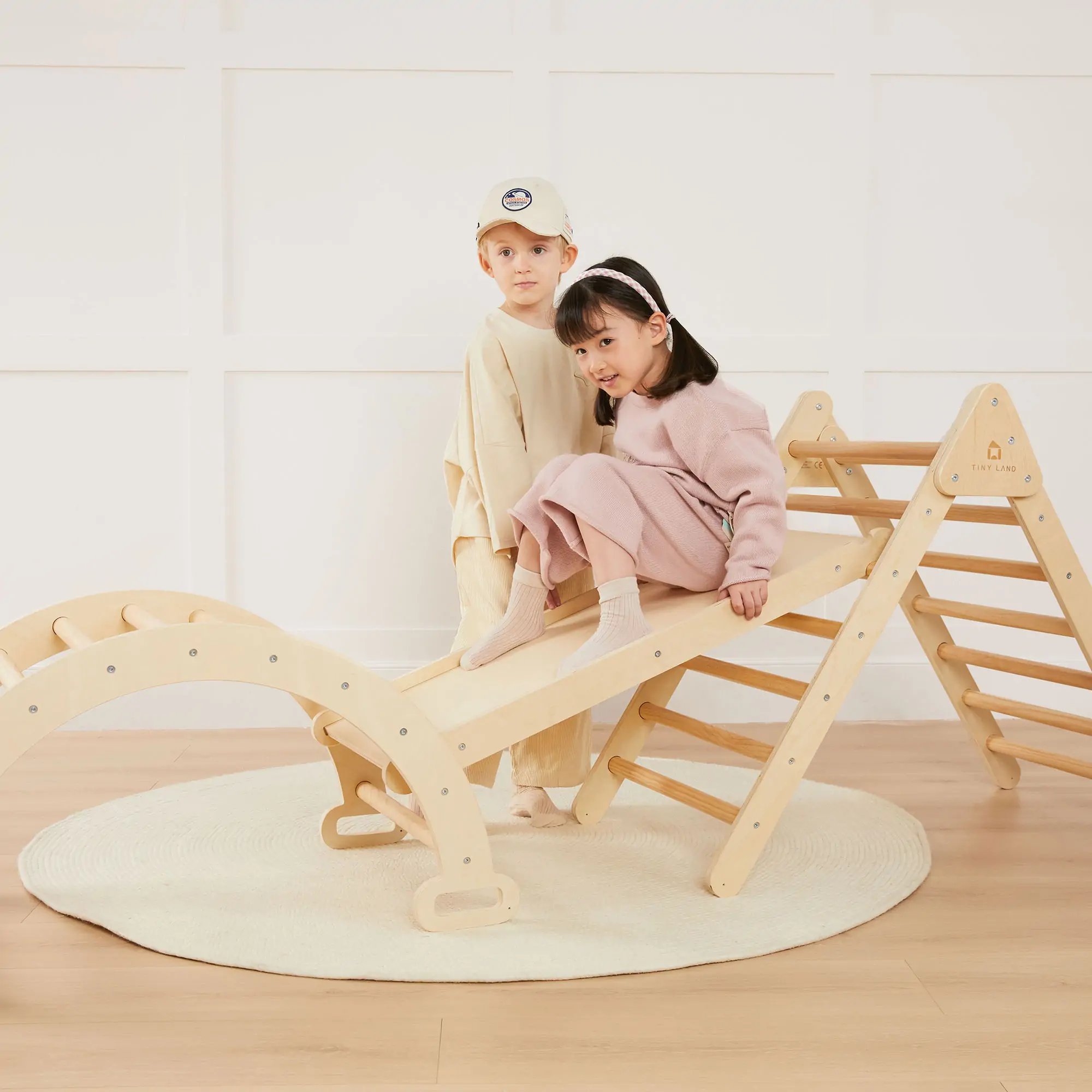 Tiny Land® Pikler Triangle 7-in-1 Montessori Climbing Set - Image 3