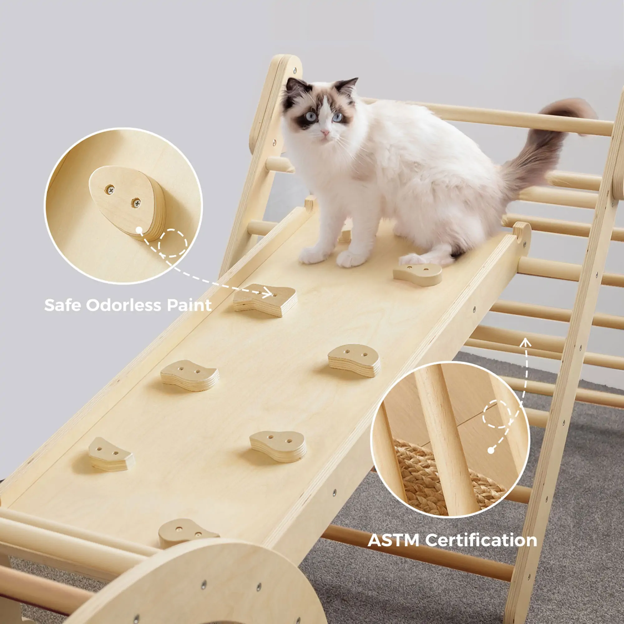 Tiny Land® Pikler Triangle 7-in-1 Montessori Climbing Set - Image 8