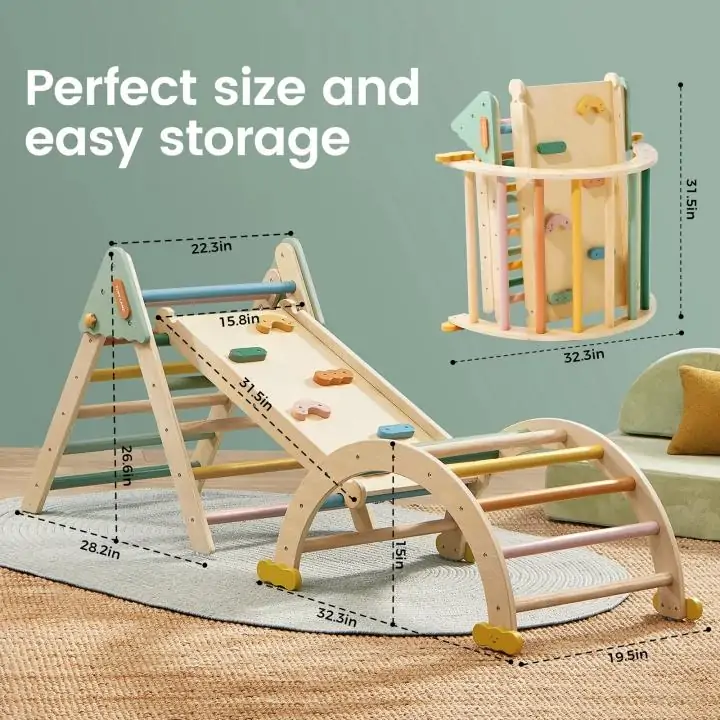 Tiny Land® 7-in-1 Morandi Pikler Triangle Set - Image 6