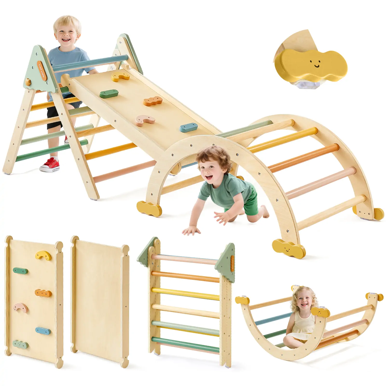 Tiny Land® 7-in-1 Morandi Pikler Triangle Set - Image 7
