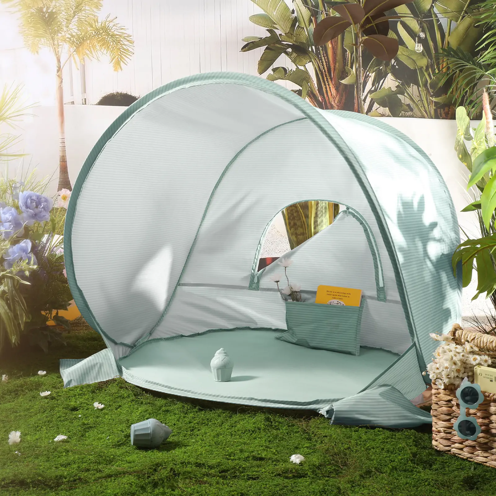 Tiny Land® Baby Beach Tent – Sea Blue Play Tent for Outdoor Fun - Image 4