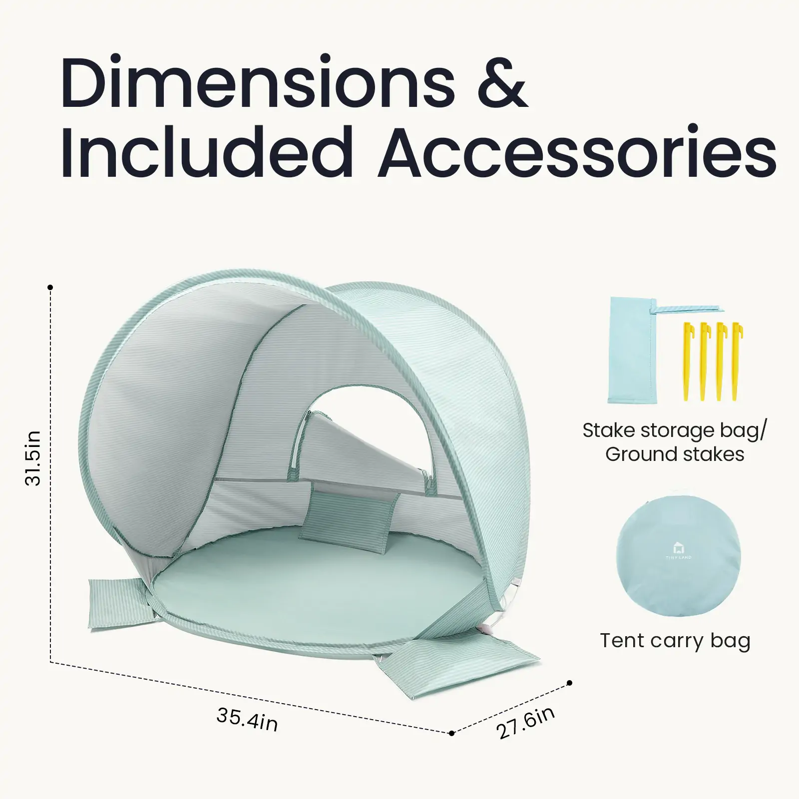Tiny Land® Baby Beach Tent – Sea Blue Play Tent for Outdoor Fun - Image 6