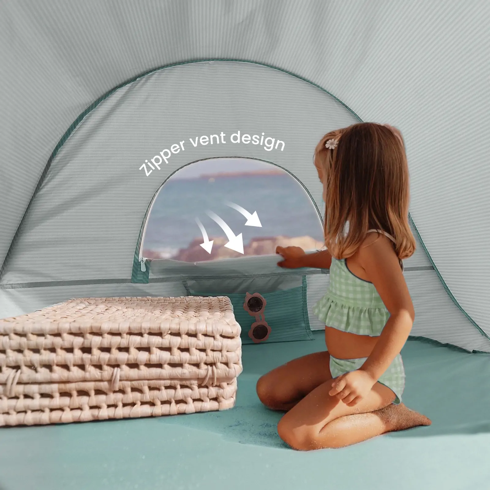 Tiny Land® Baby Beach Tent – Sea Blue Play Tent for Outdoor Fun - Image 7