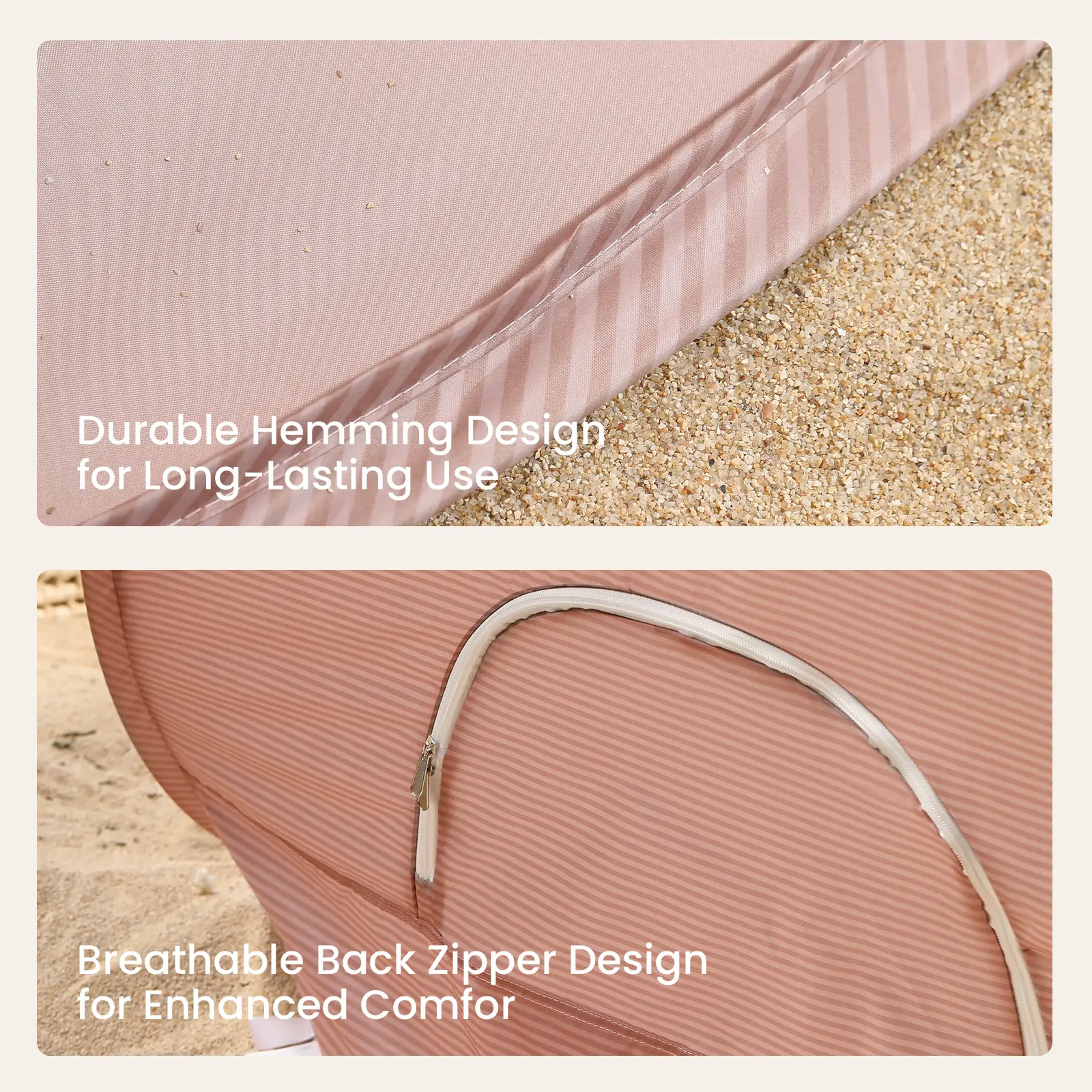 Tiny Land® Baby Beach Tent – Blush Pink Play Tent for Outdoor Fun - Image 5