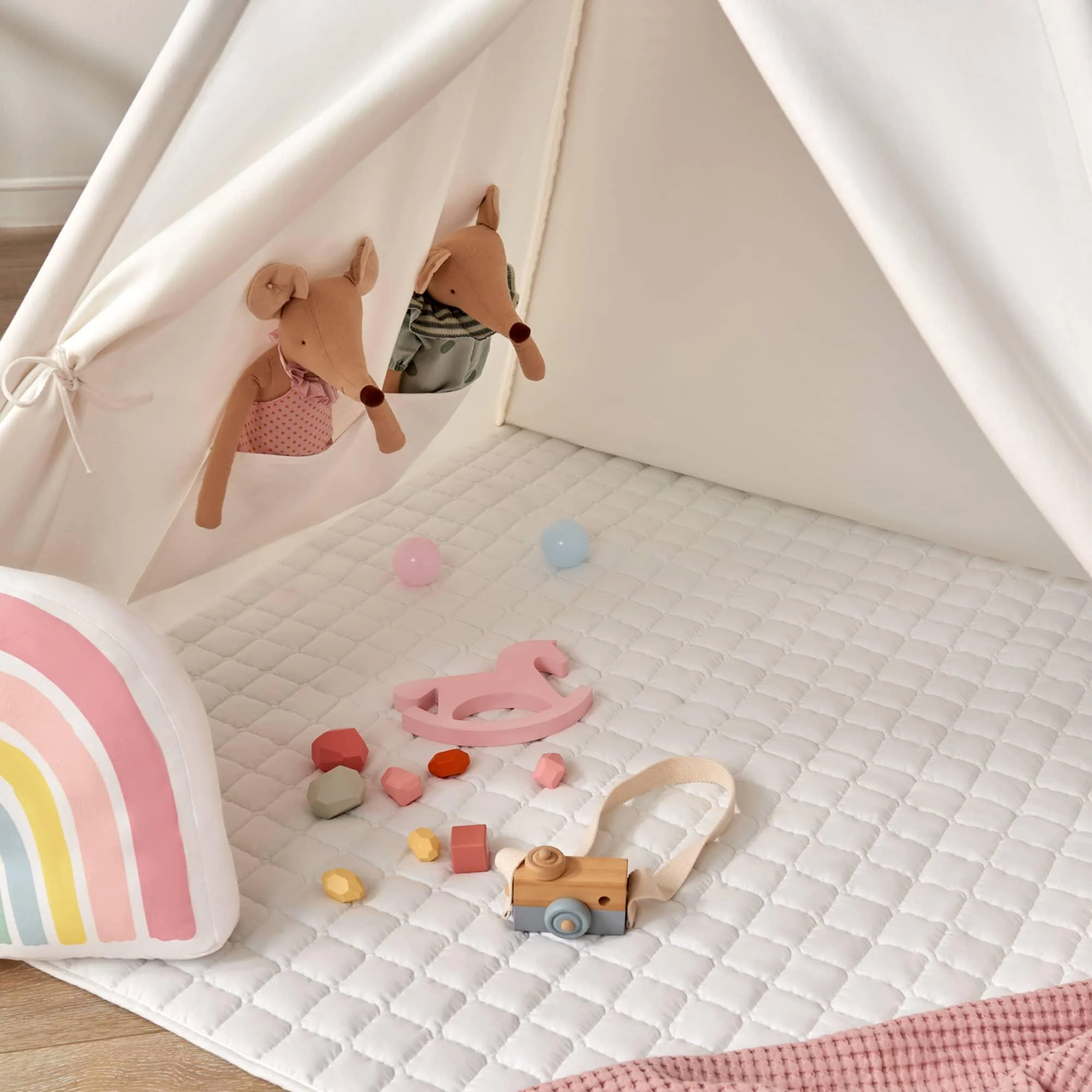 Tiny Land® Teepee Tent for Kids with Mat – Indoor Play Tent with Floor Mat - Image 8