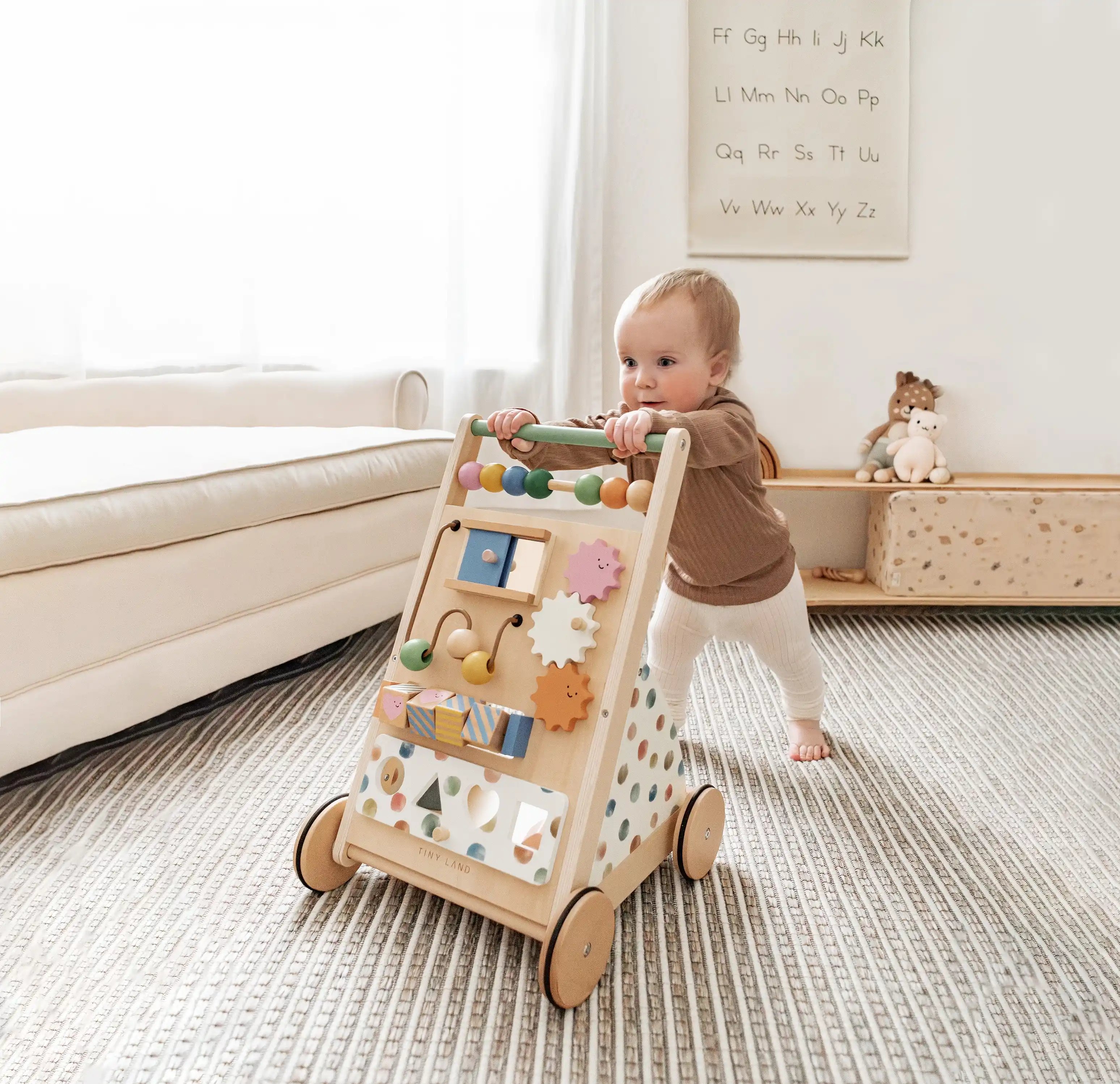 Tiny Land® Versatile Natural Wooden Baby Walker - Image 6
