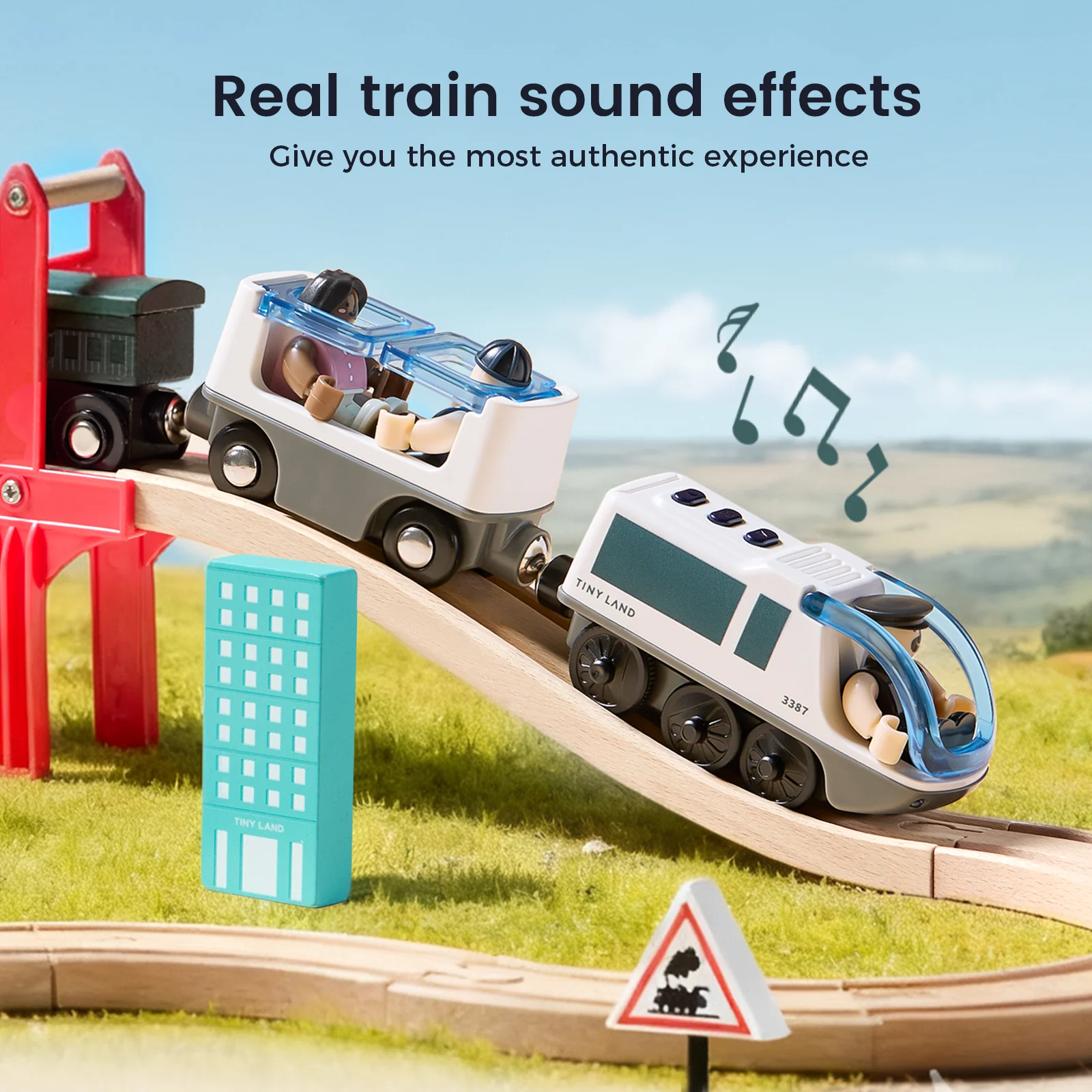 Tiny Land® Dual-Color Electric Toy Train - Image 3