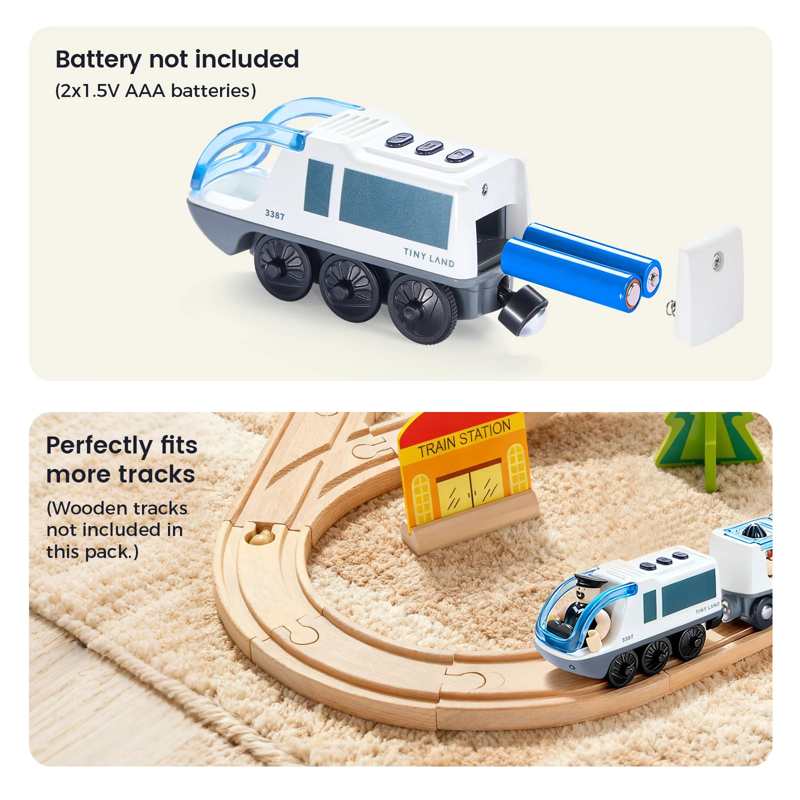 Tiny Land® Dual-Color Electric Toy Train - Image 4