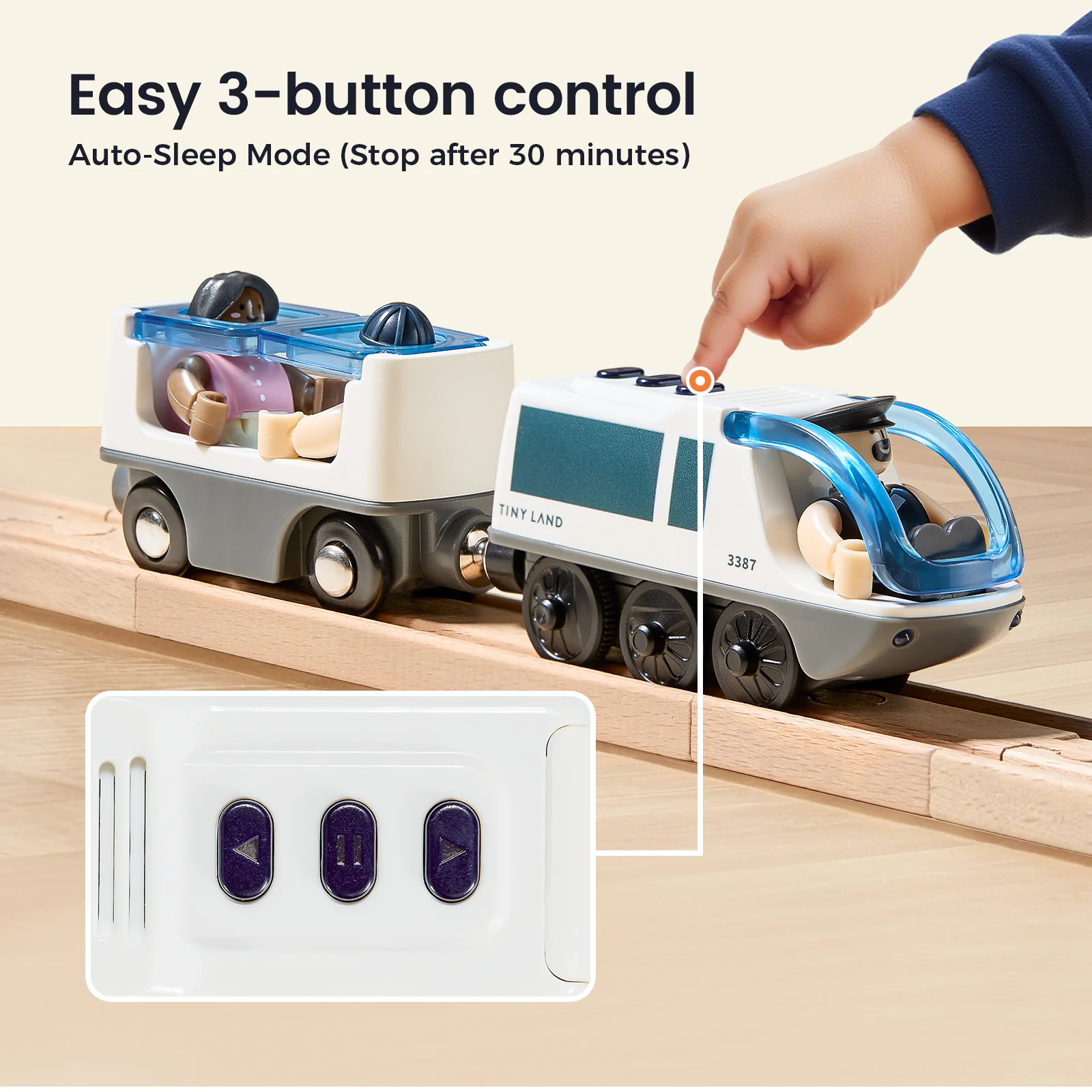 Tiny Land® Dual-Color Electric Toy Train - Image 6