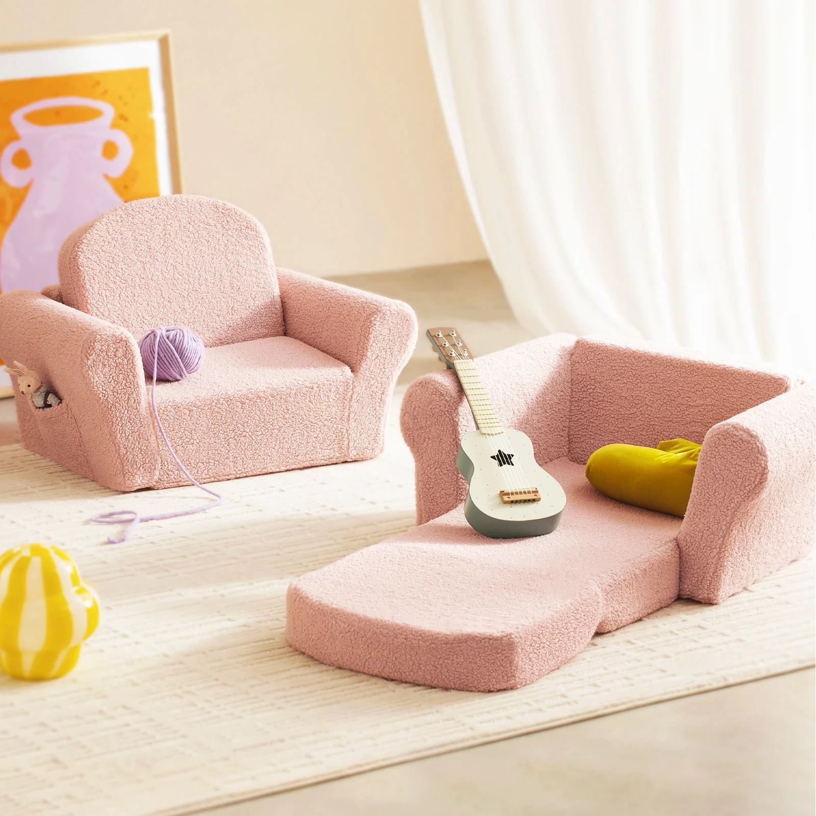 Tiny Land® Afternoon Couch - Pink Kids Chair - Image 3