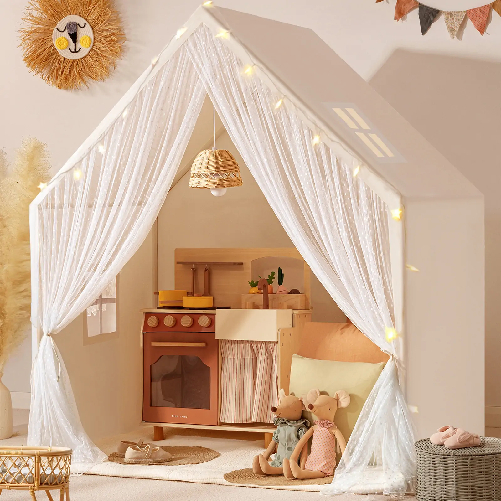 Tiny Land® Large Space Play House with Star Lights - Image 7