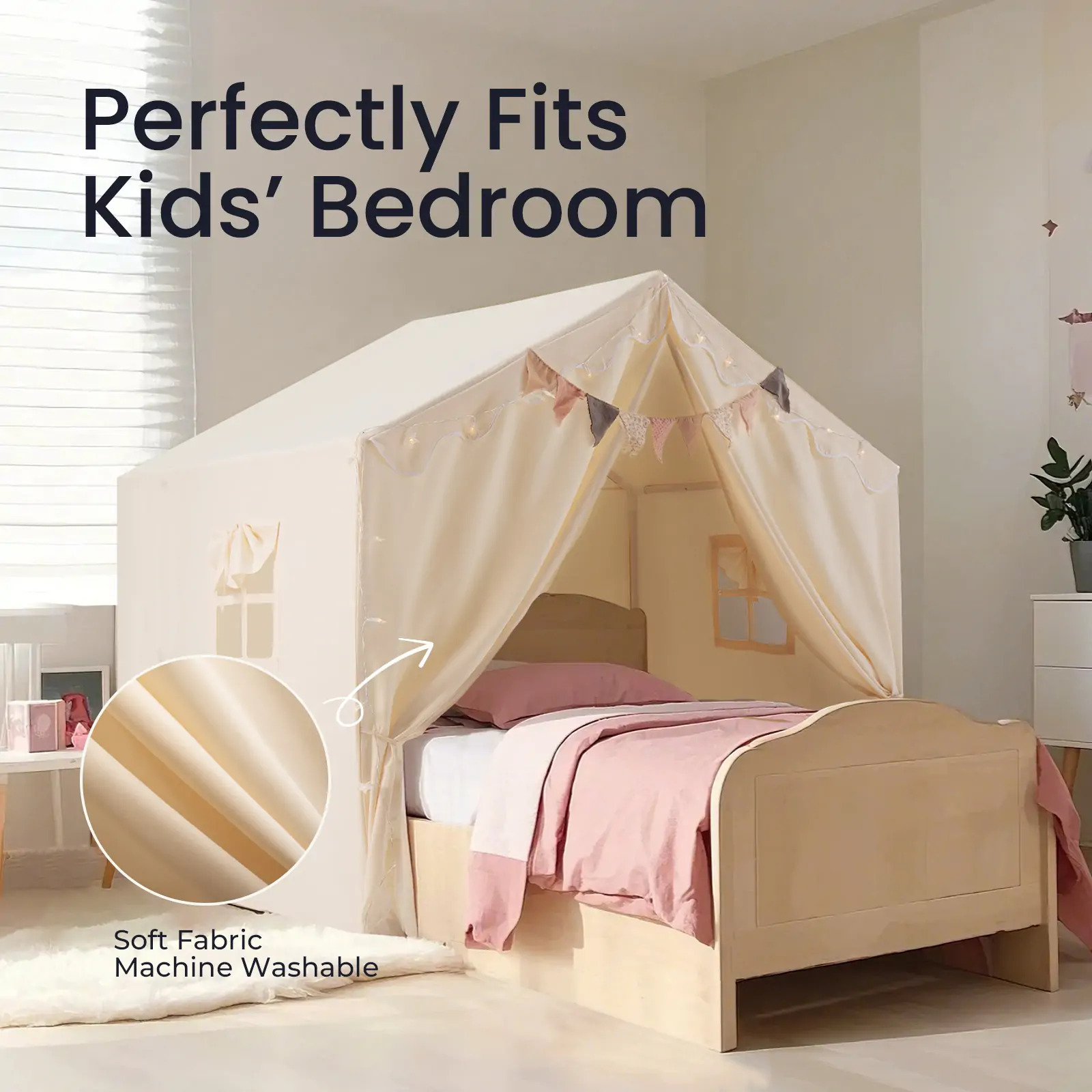 Tiny Land® Kids Tent – Large Cozy Tent with Star Lights - Image 3