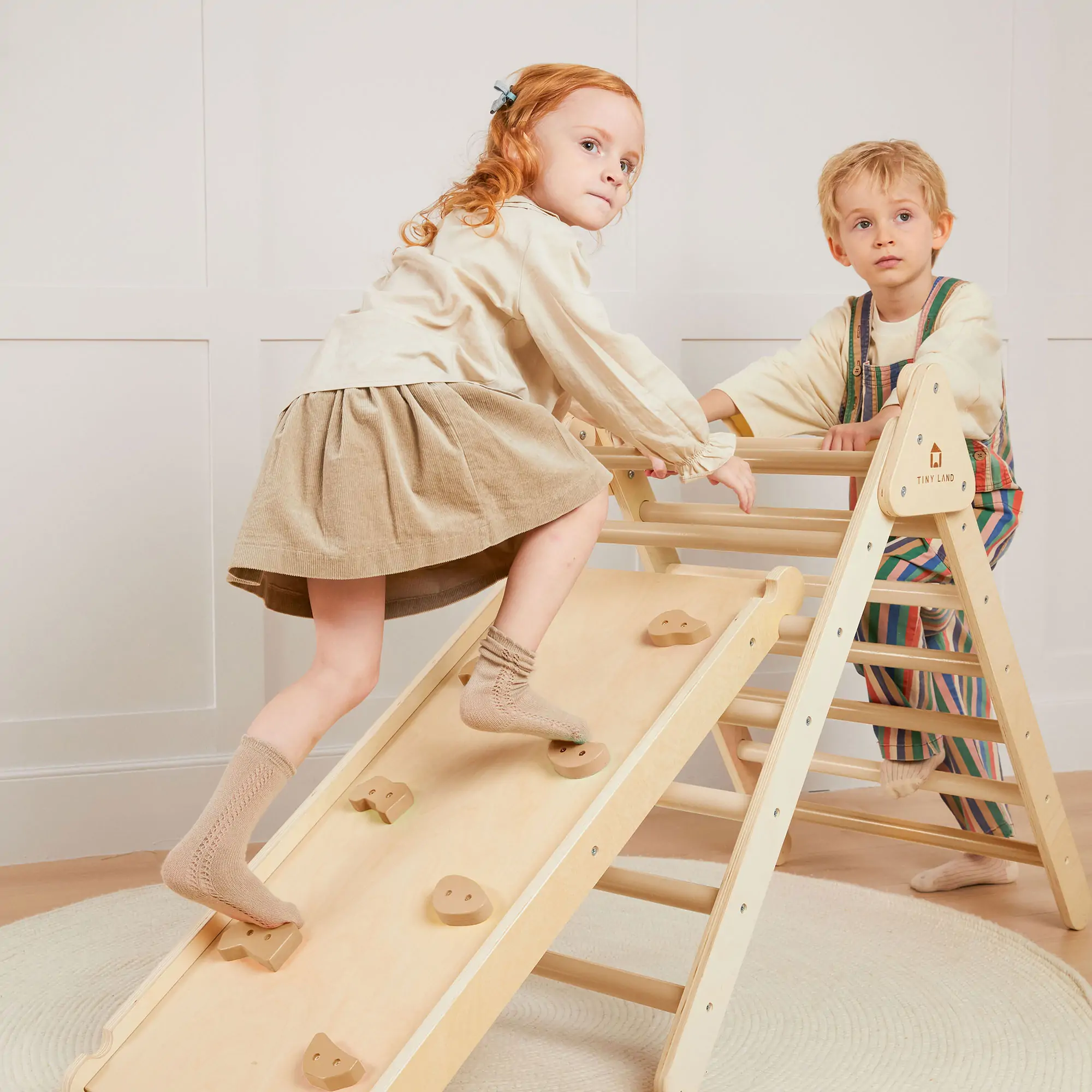 Tiny Land® Pikler Triangle 7-in-1 Montessori Climbing Set - Image 4