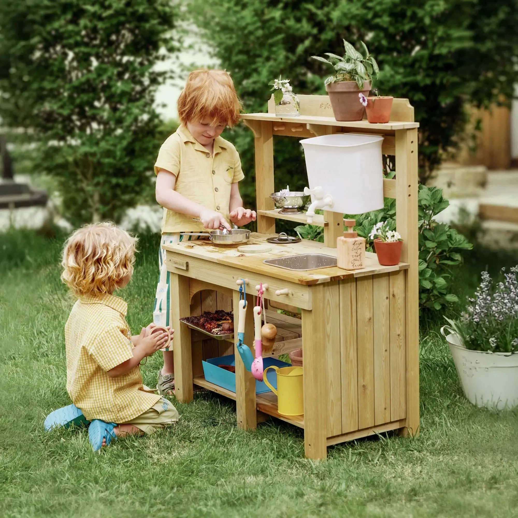Tiny Land® Mud Kitchen - DuoPlay Outdoor Play Kitchen for Kids - Image 8