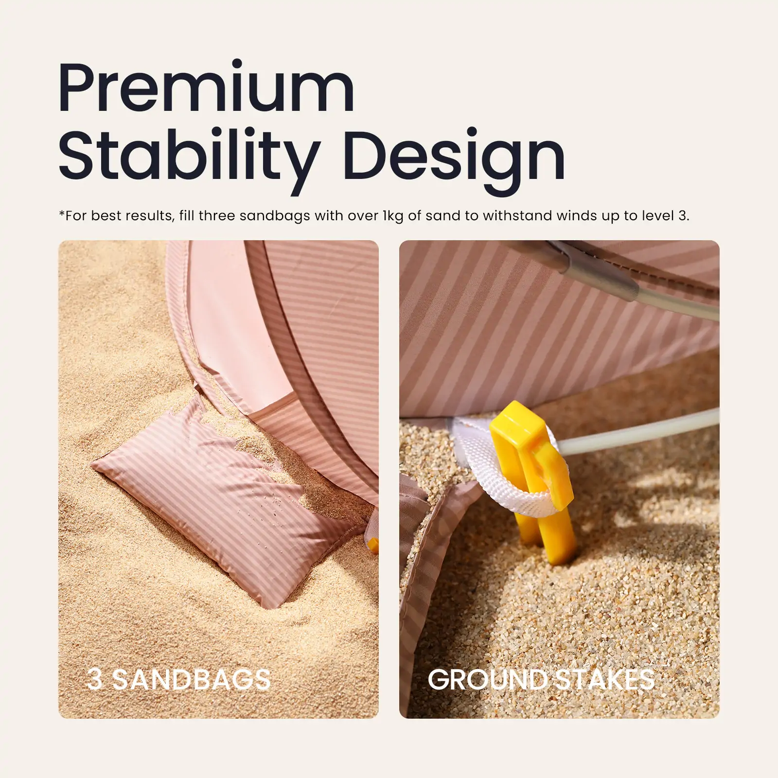 Tiny Land® One-Stop Beach Toy & Tent Set – Blush Pink - Image 3