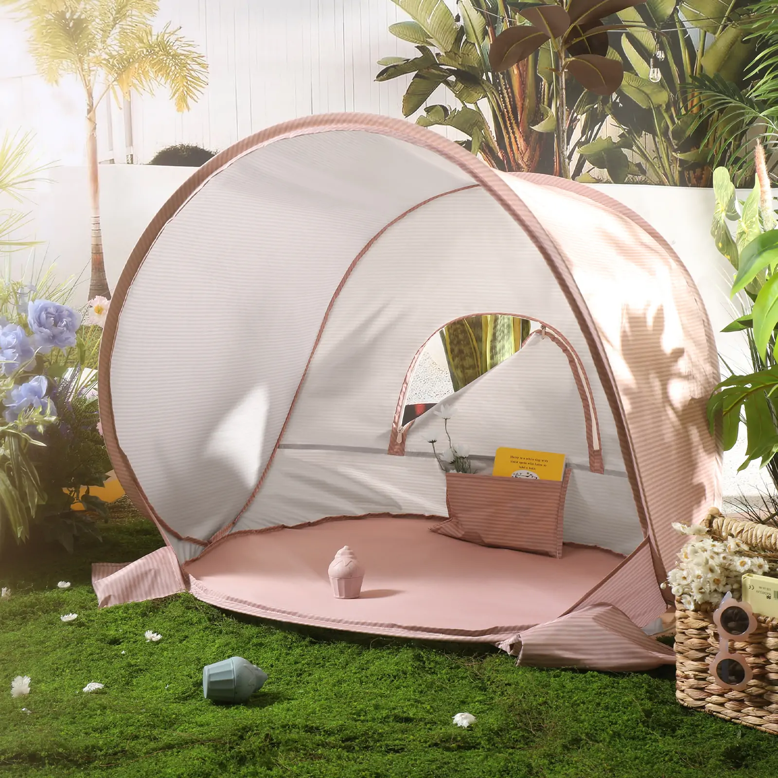 Tiny Land® One-Stop Beach Toy & Tent Set – Blush Pink - Image 5