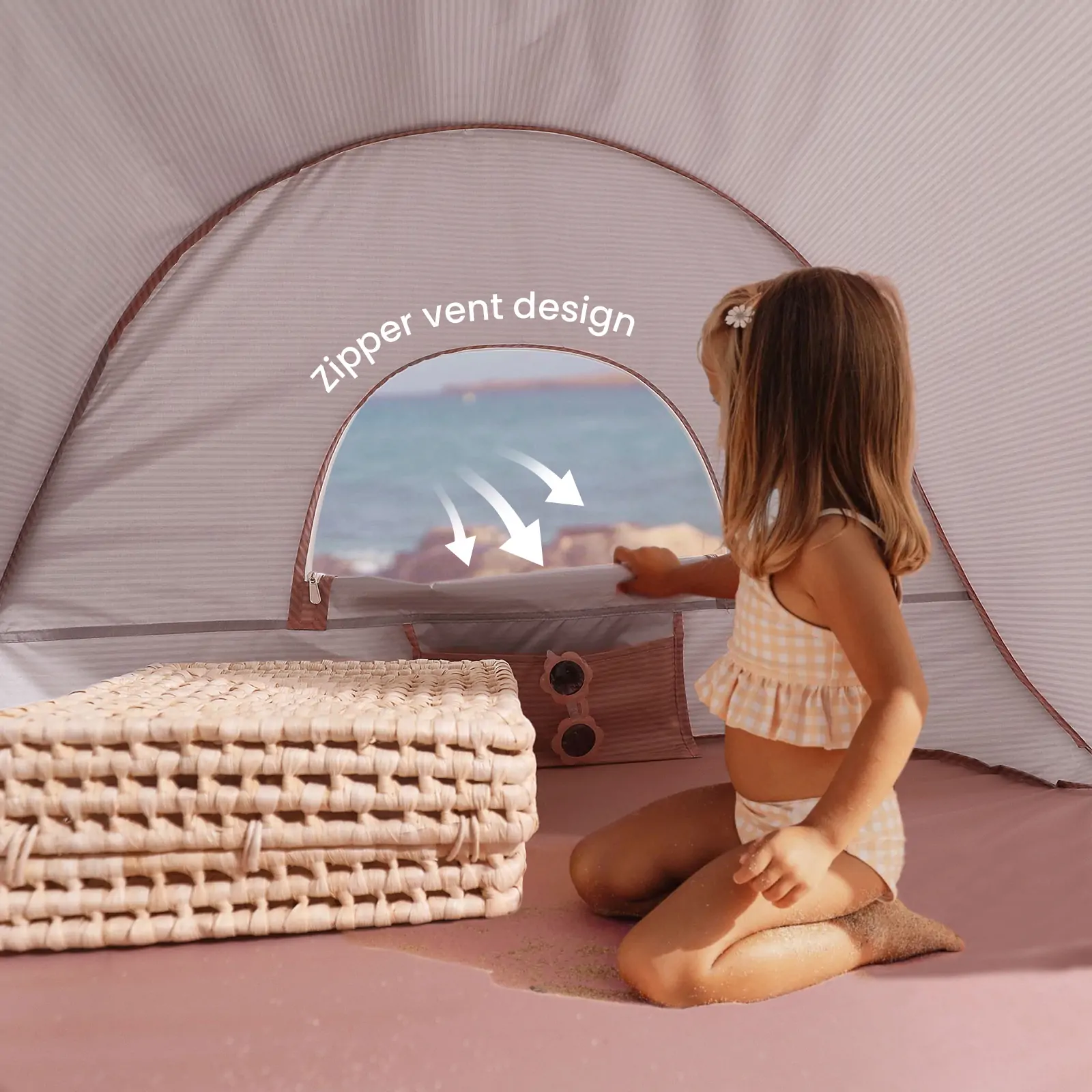 Tiny Land® One-Stop Beach Toy & Tent Set – Blush Pink - Image 6