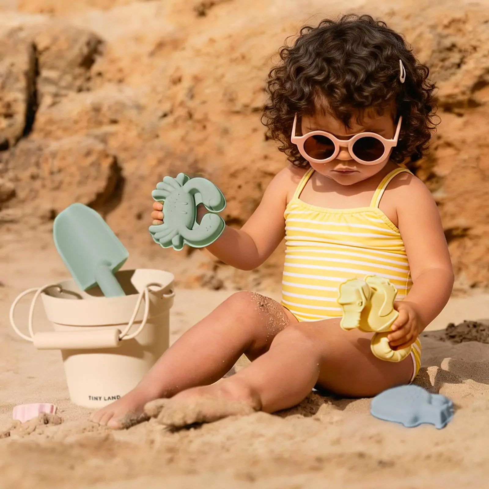Tiny Land® One-Stop Beach Toy & Tent Set – Blush Pink - Image 7