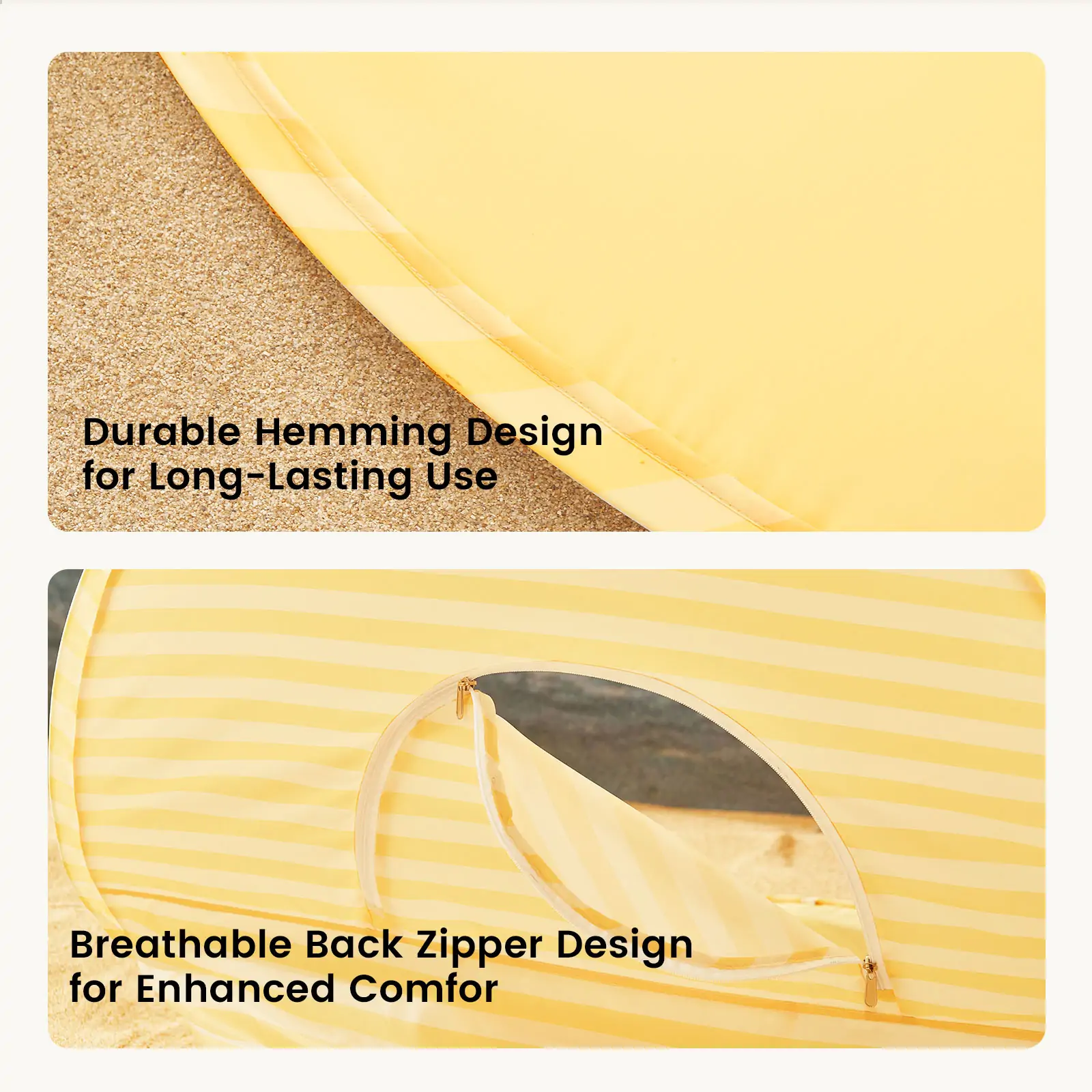Tiny Land® One-Stop Beach Toy & Tent Set – Pastel Yellow Stripes - Image 4