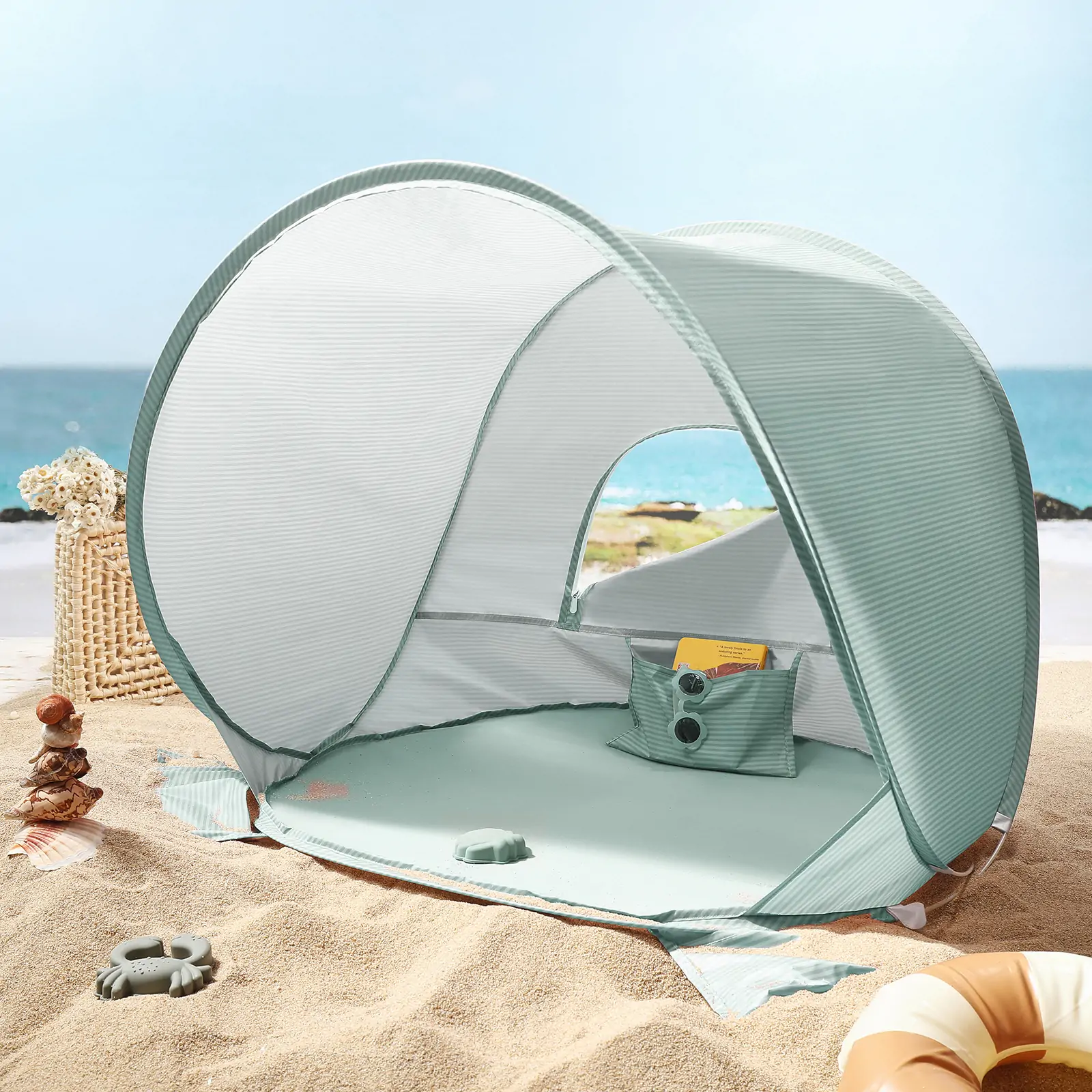 Tiny Land® One-Stop Beach Toy & Tent Set – Sea Blue - Image 18