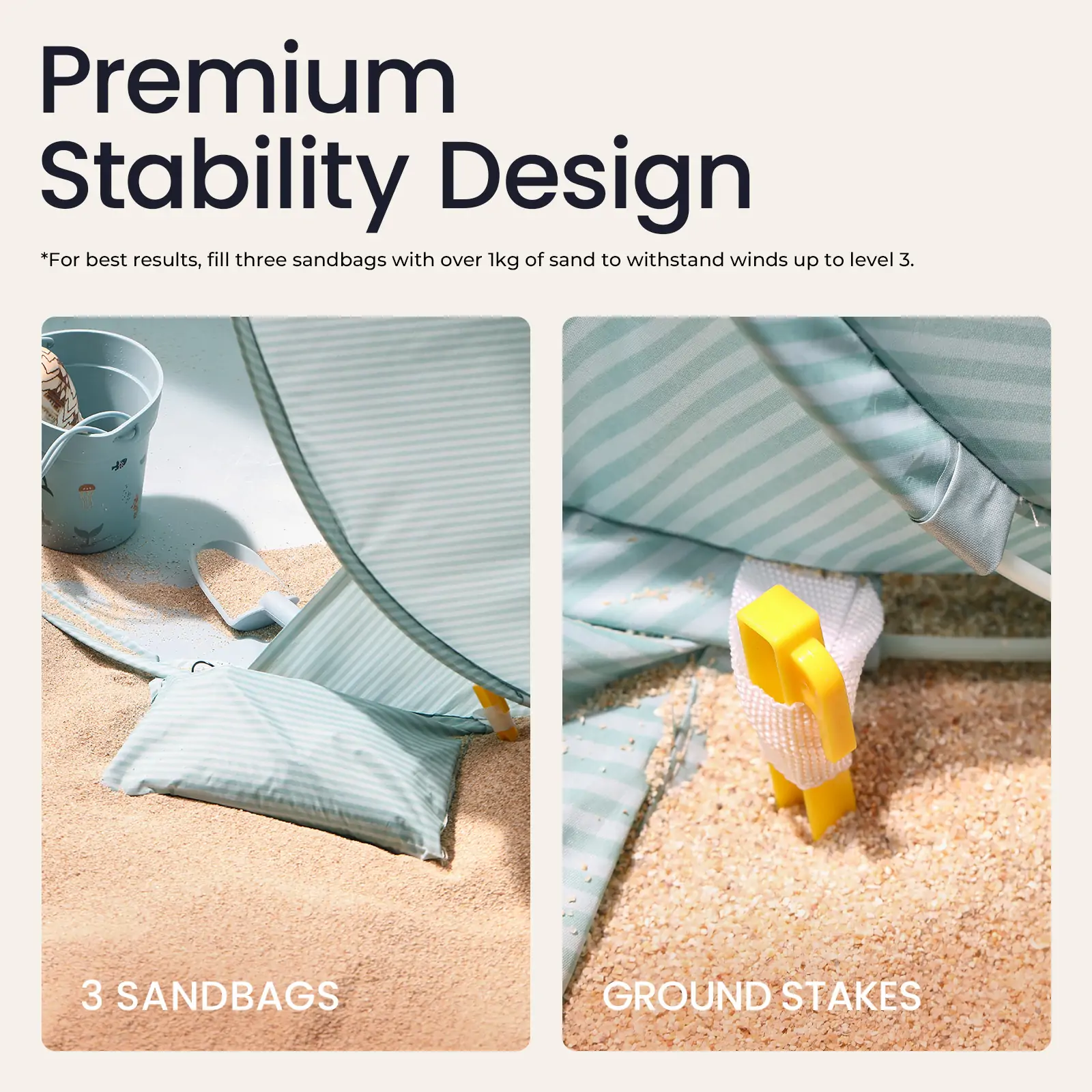 Tiny Land® One-Stop Beach Toy & Tent Set – Sea Blue - Image 3