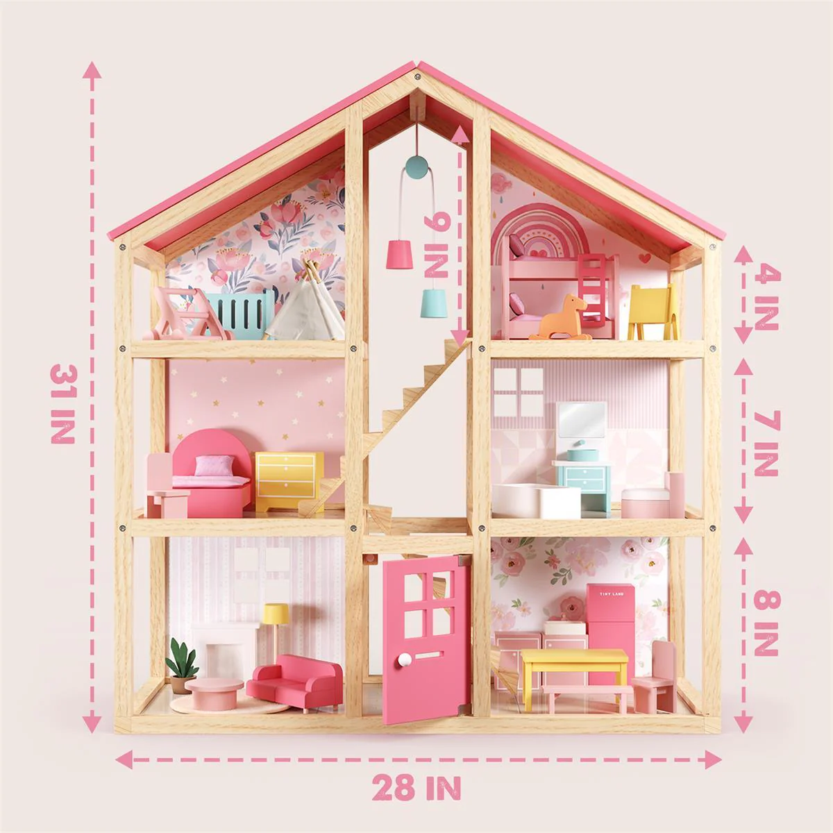 Tiny Land® Sweetwood Love Dollhouse without Dolls - Image 13