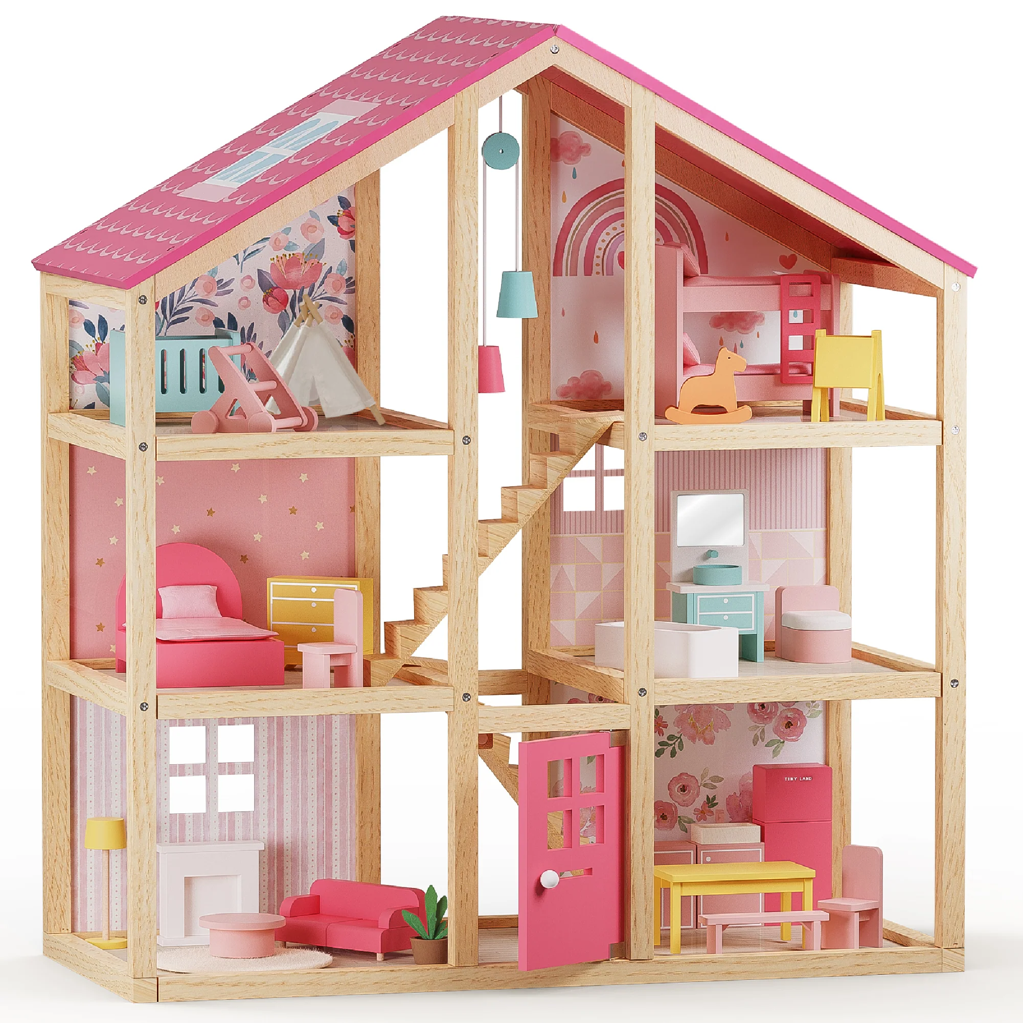 Tiny Land® Sweetwood Love Dollhouse without Dolls - Image 5