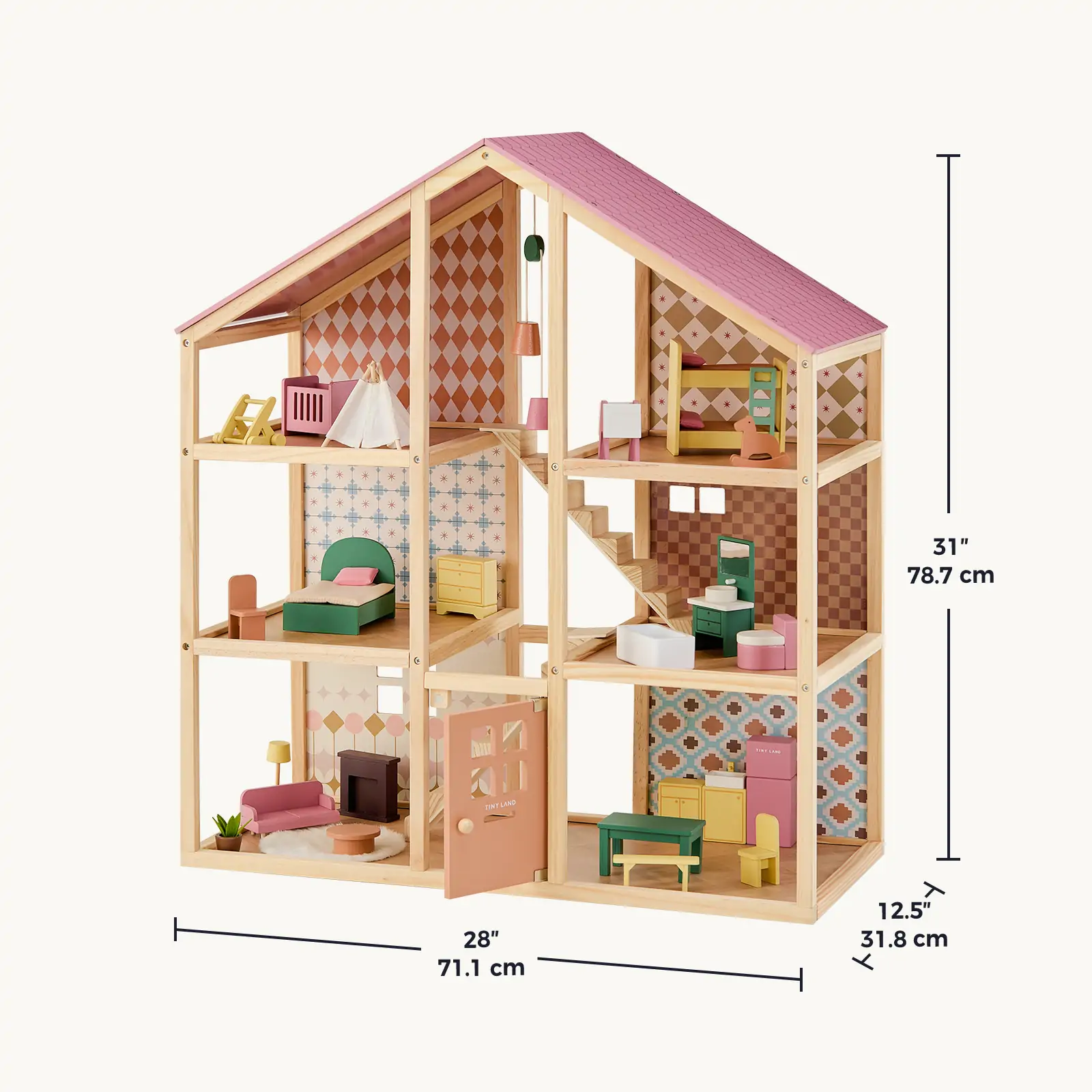 Tiny Land® Sweetwood Pegasus Dollhouse & Wooden Dollhouse Dolls - Image 12