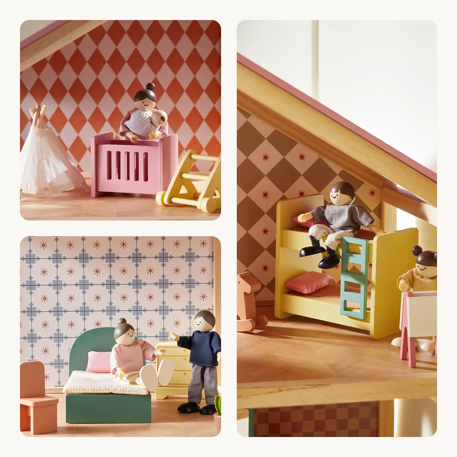 Tiny Land® Sweetwood Pegasus Dollhouse & Wooden Dollhouse Dolls - Image 7