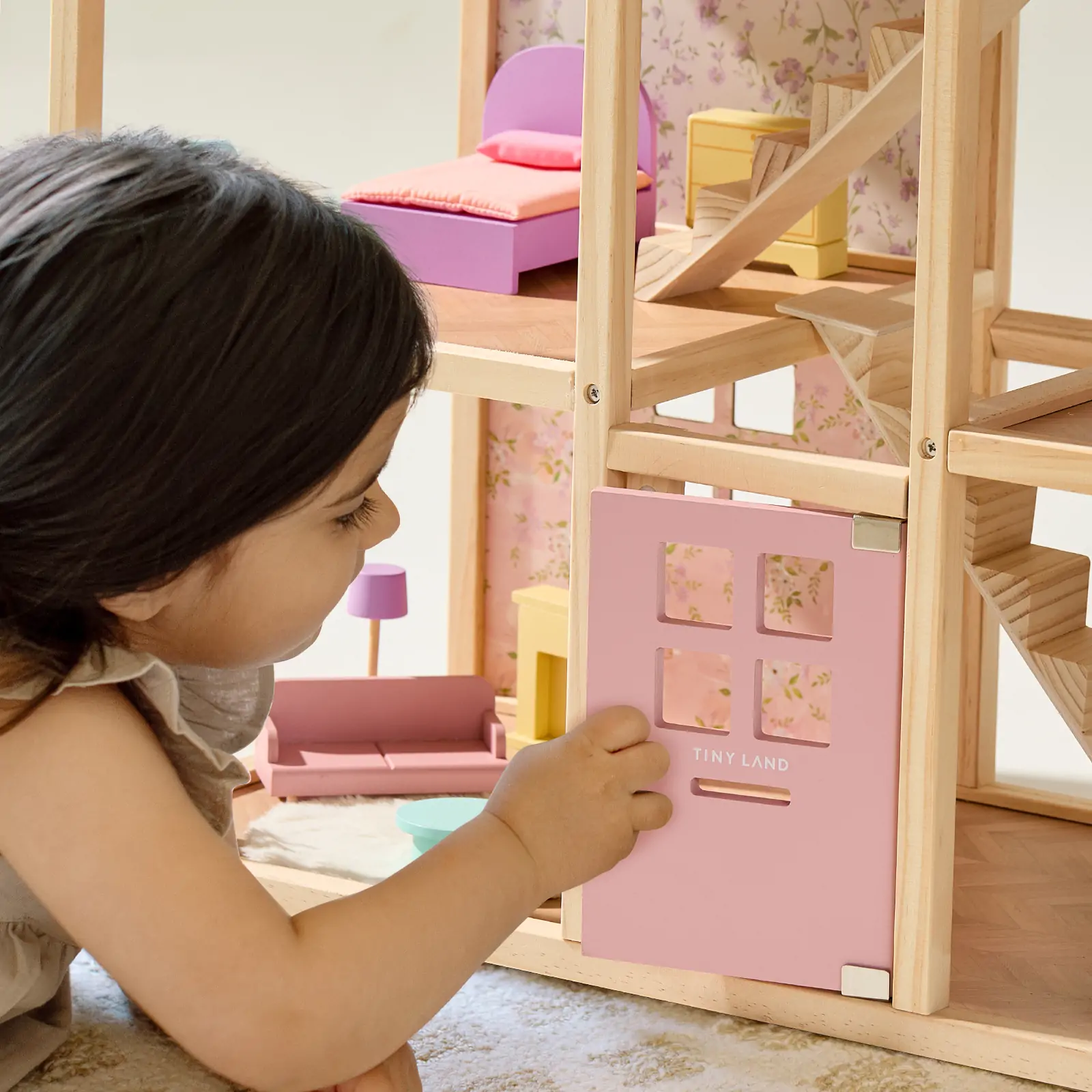 Tiny Land® Sweetwood Unicorn Dollhouse & Wooden Dollhouse Dolls - Image 10