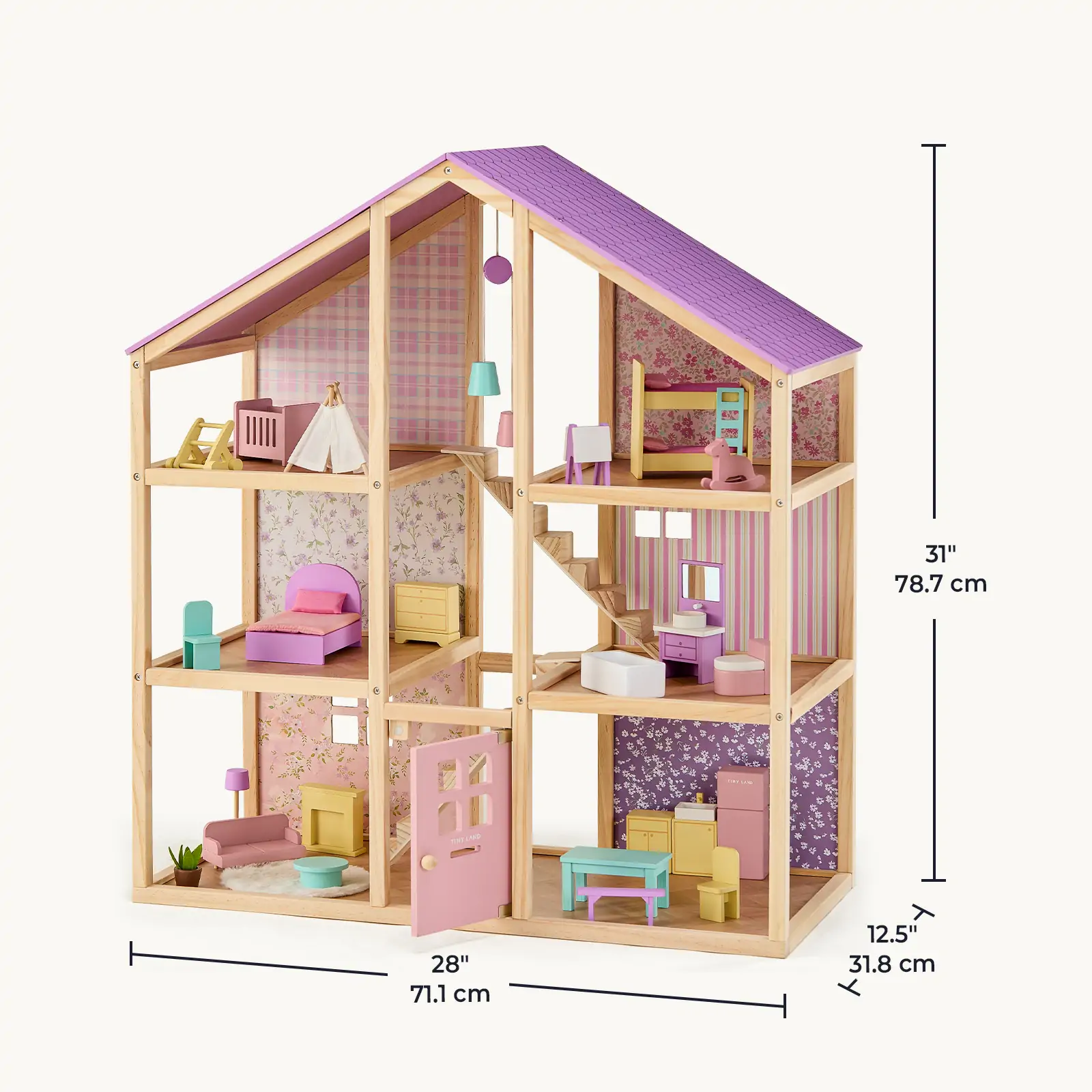 Tiny Land® Sweetwood Unicorn Dollhouse & Wooden Dollhouse Dolls - Image 13