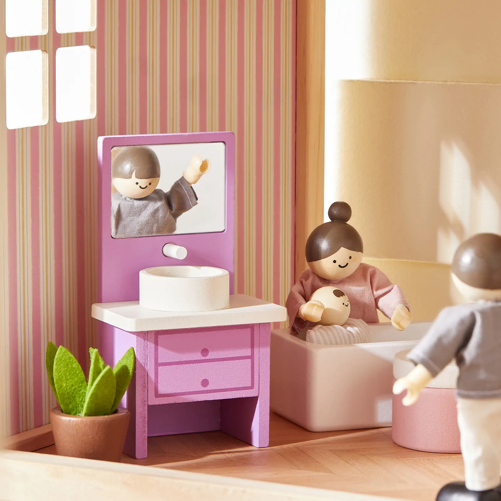 Tiny Land® Sweetwood Unicorn Dollhouse & Wooden Dollhouse Dolls - Image 6