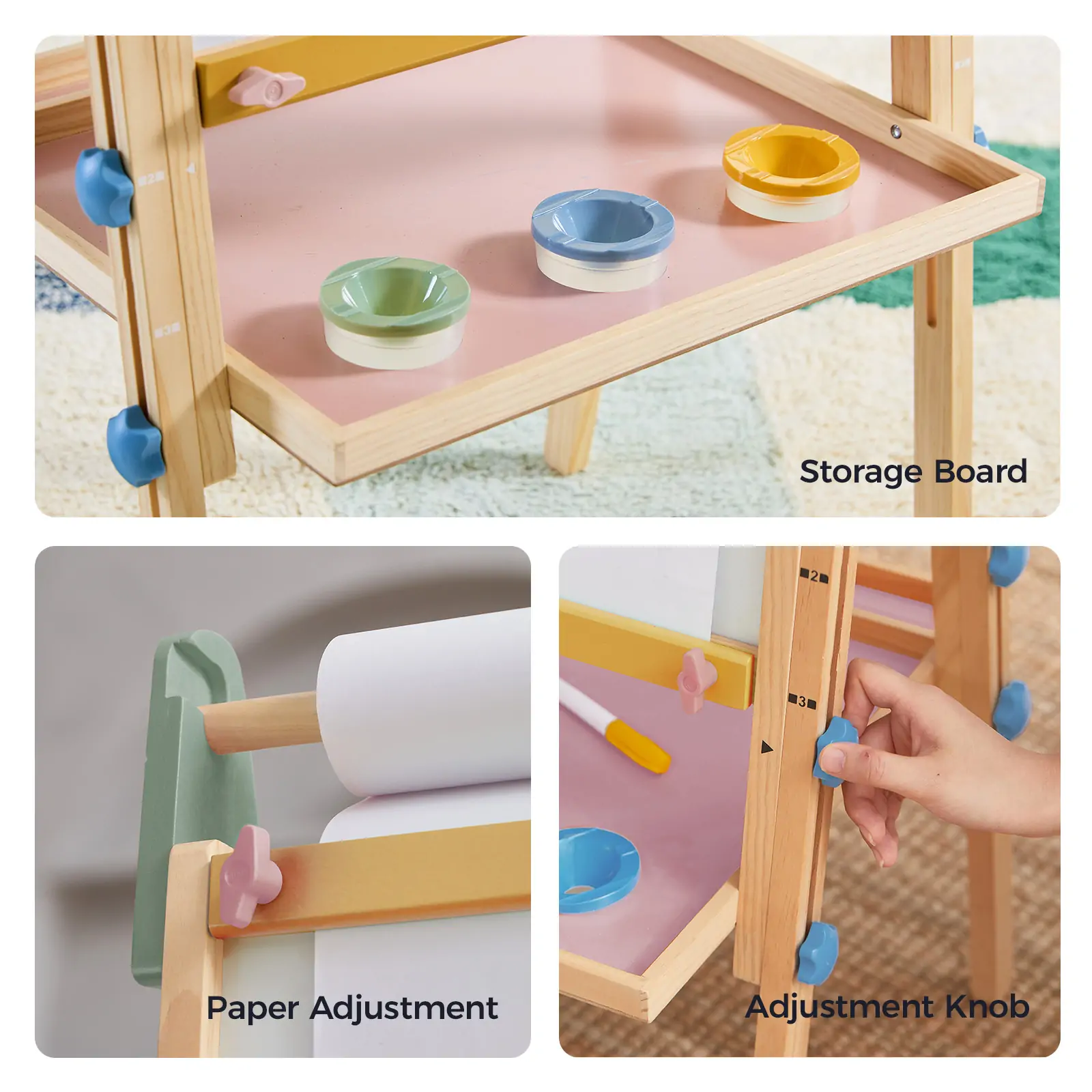 Tiny Land® 3-in-1 Art Easel for Kids - Morandi - Image 4