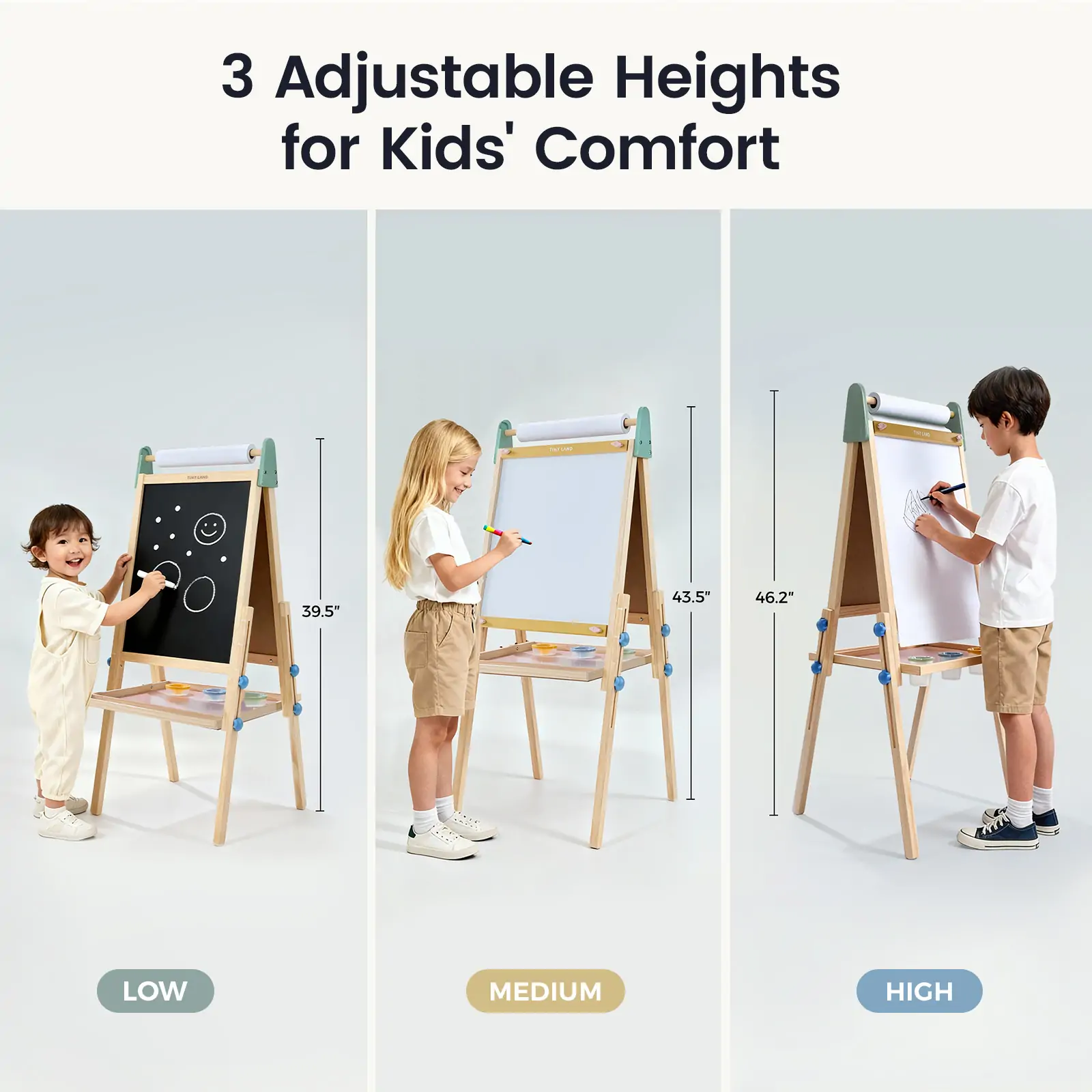 Tiny Land® 3-in-1 Art Easel for Kids - Morandi - Image 5