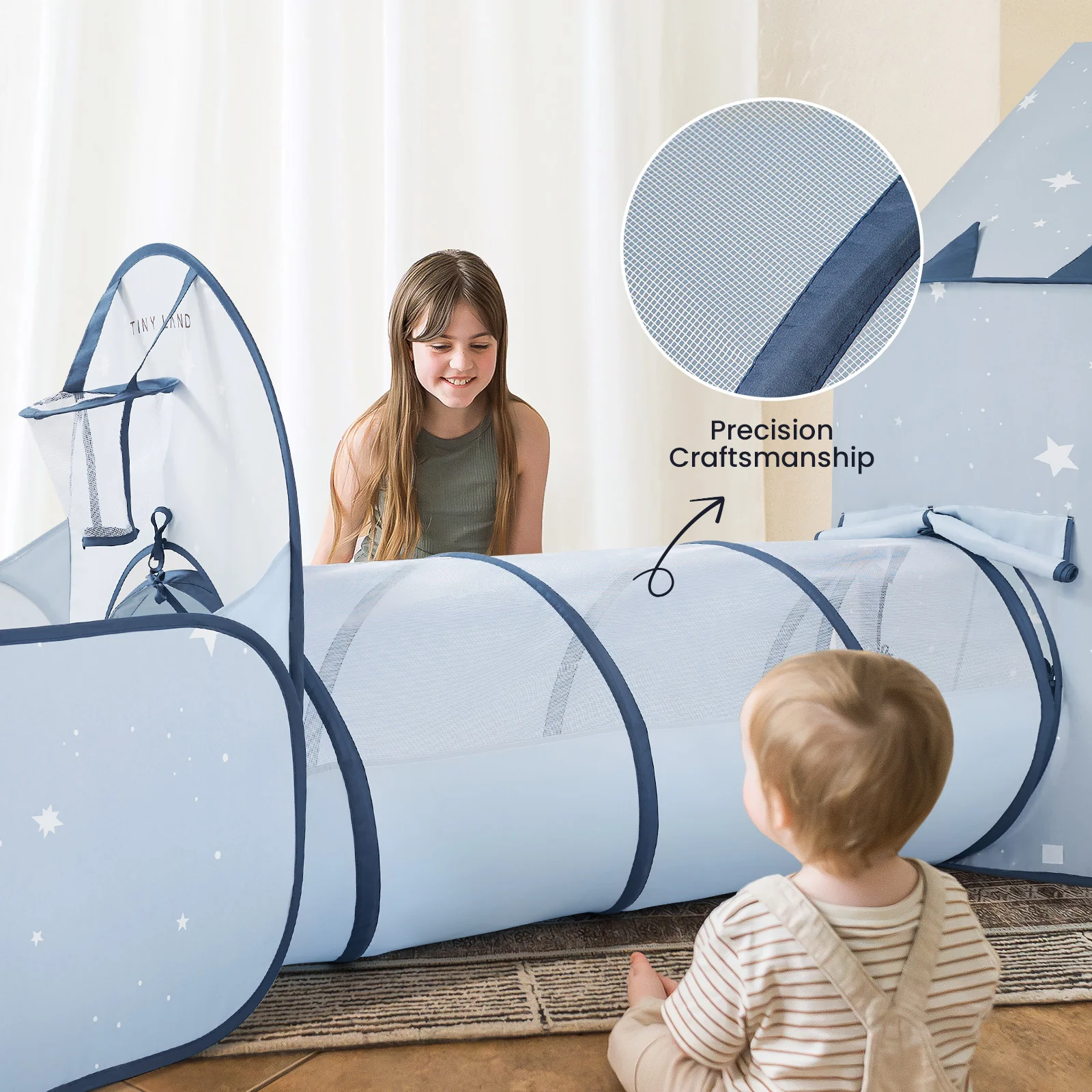 Tiny Land® Adventure 3-in-1 Play Tunnel & Ocean Ball Set - Blue - Image 6