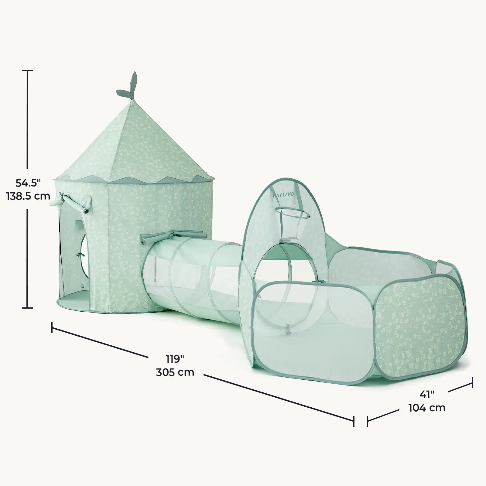Tiny Land® Compact Adventure 3-in-1 Play Tunnel With no Balls - Green - Image 9