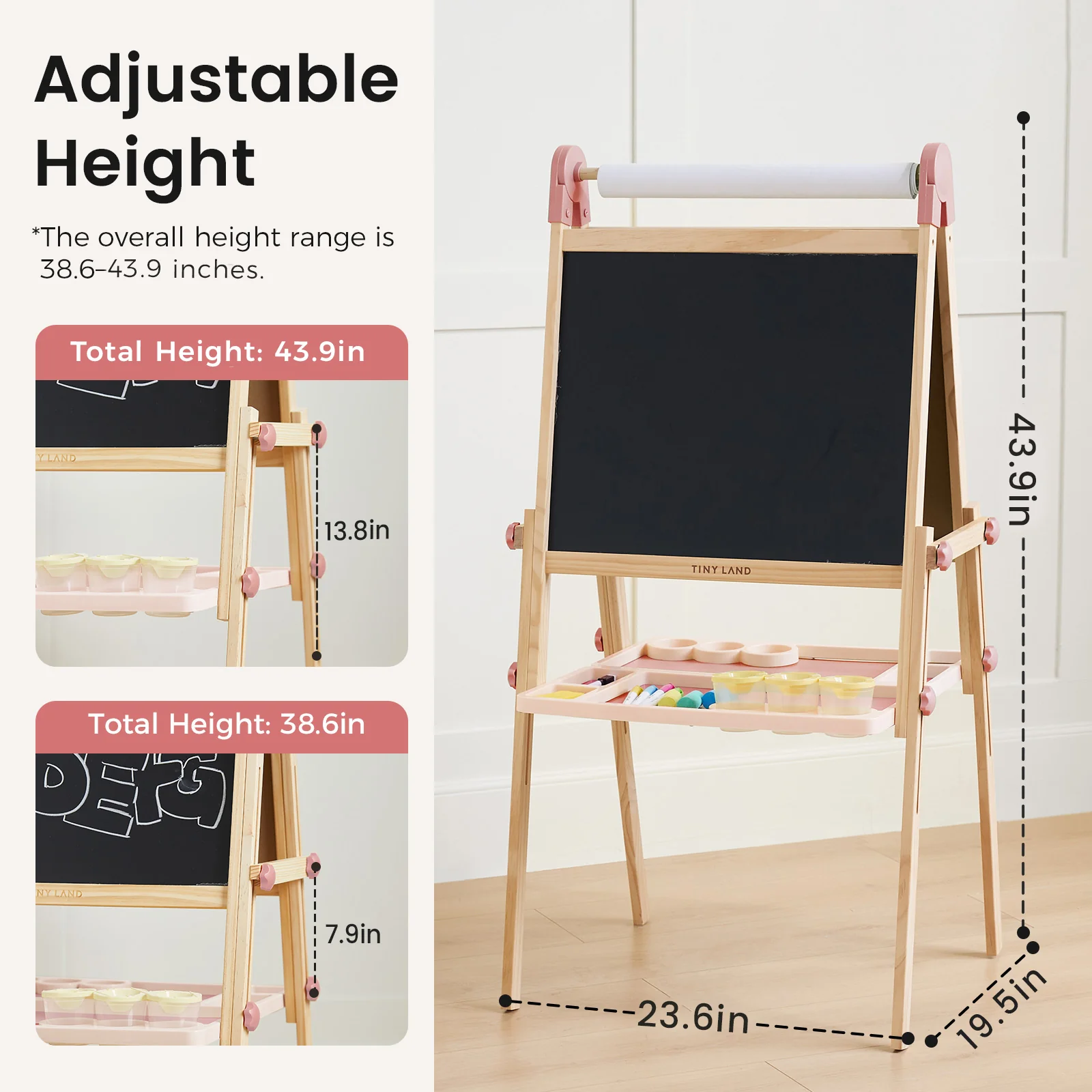Tiny Land® Pink Magnitales Easel & Paper Roll Set - Image 3