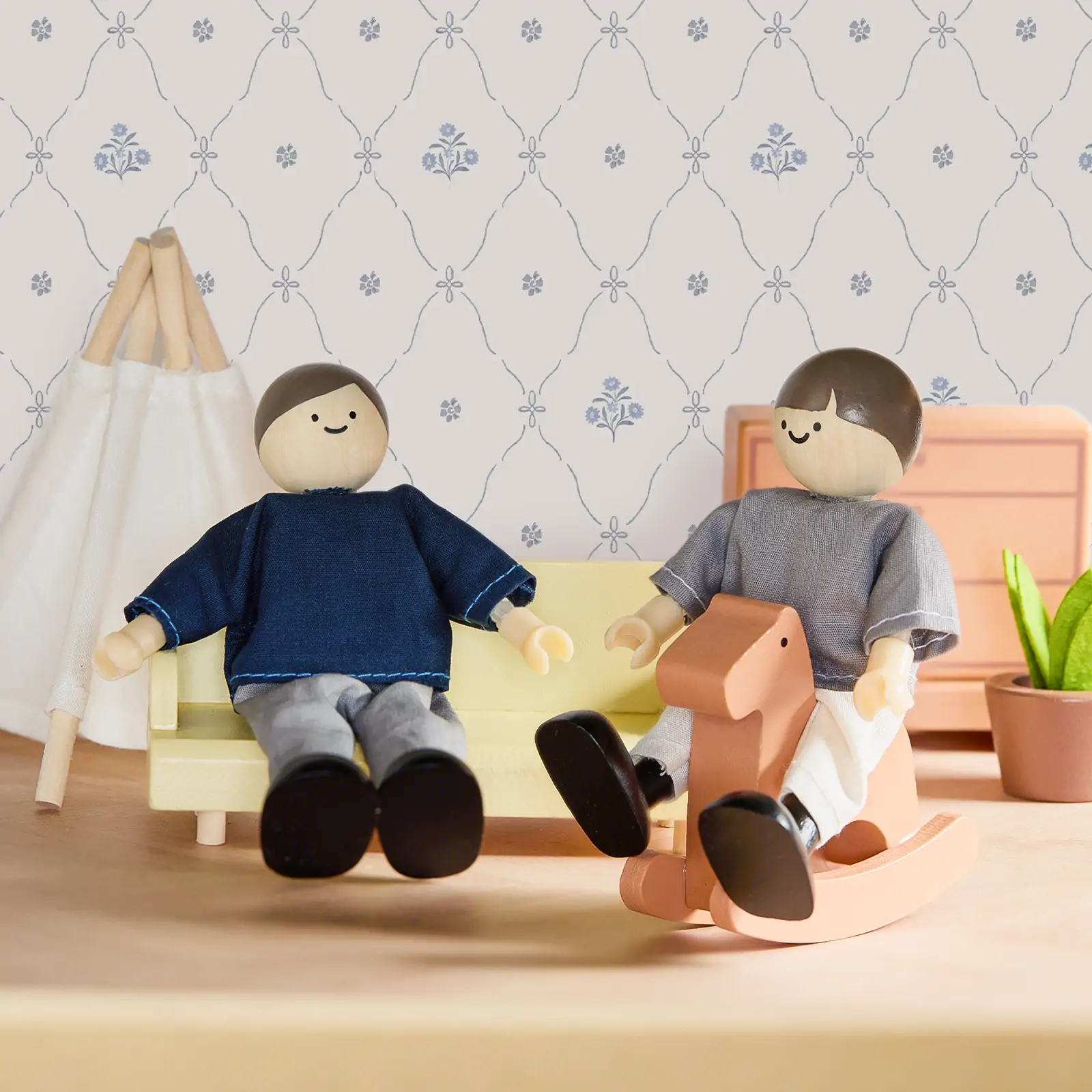 Tiny Land® Wooden Dollhouse Dolls - Image 9
