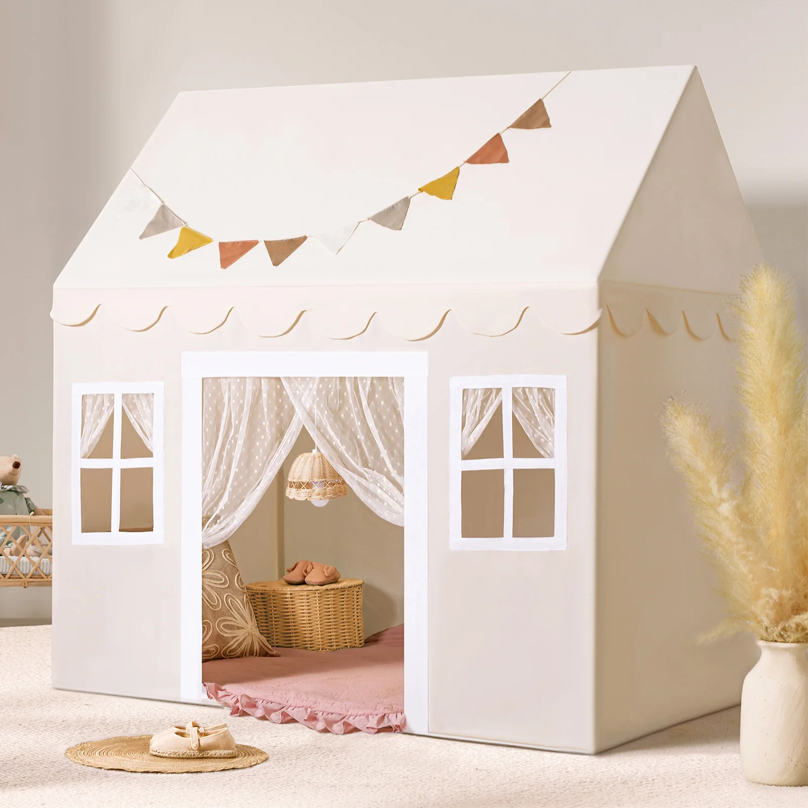 Tiny Land® Playhouse Tent – Natural Cream Indoor Tent for Kids - Image 9