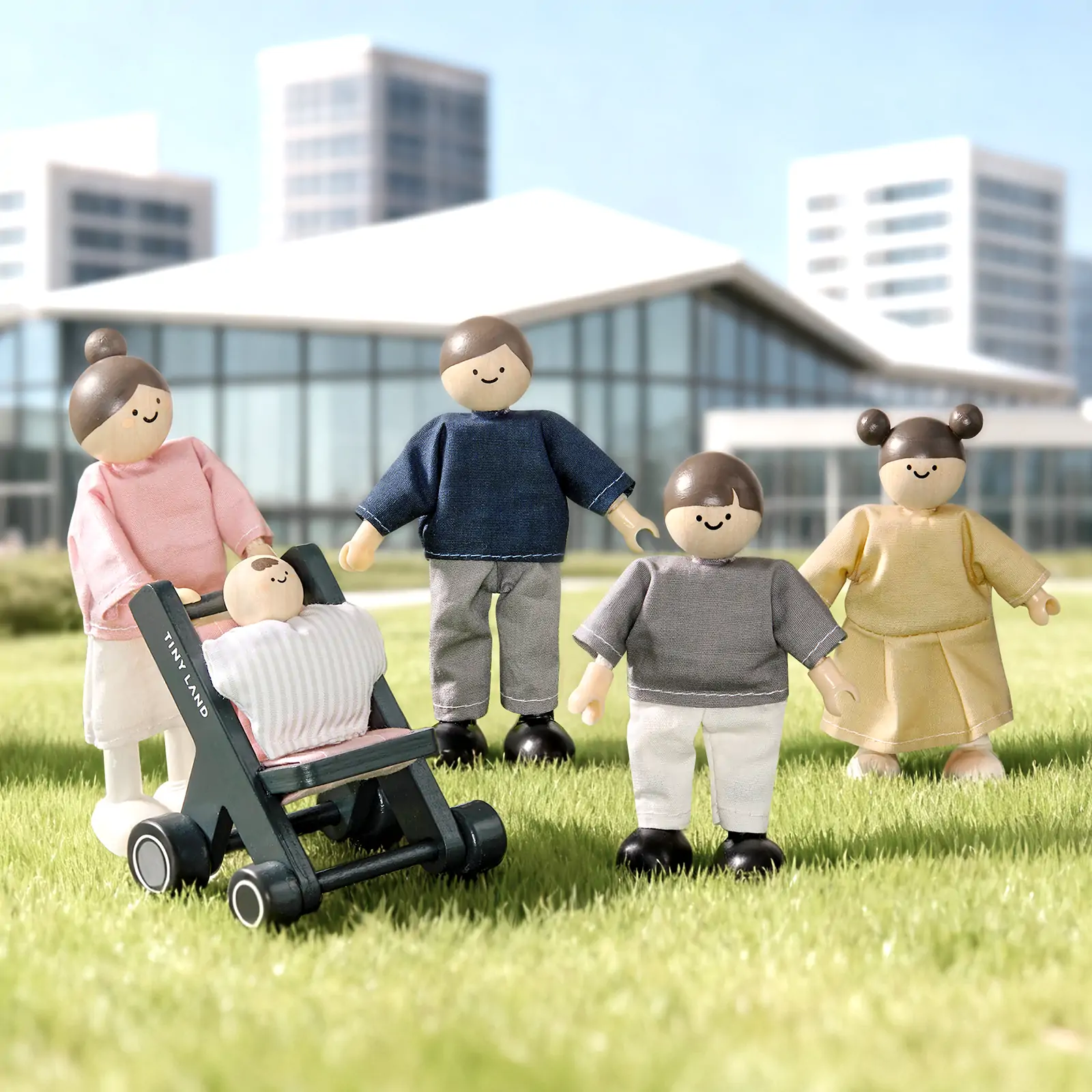 Tiny Land® Wooden Dollhouse Dolls - Image 11