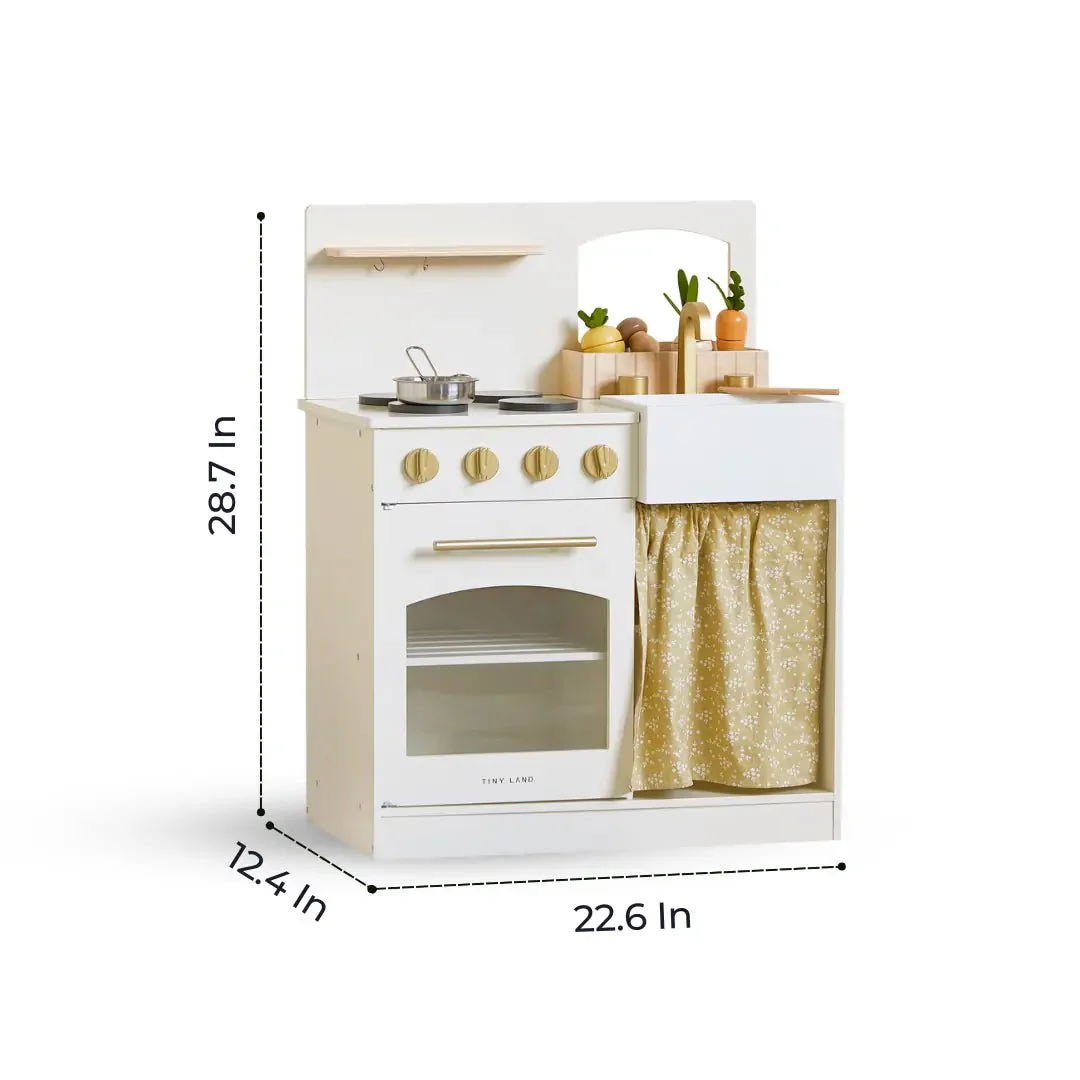 Tiny Land® Wooden Play Kitchen for Toddlers - Honey Kitchenette Pretend Cooking Set - Image 11