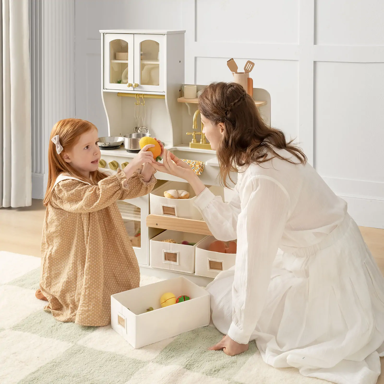 Tiny Land® Wooden Play Kitchen with Storage for Creative Toddlers - Image 5
